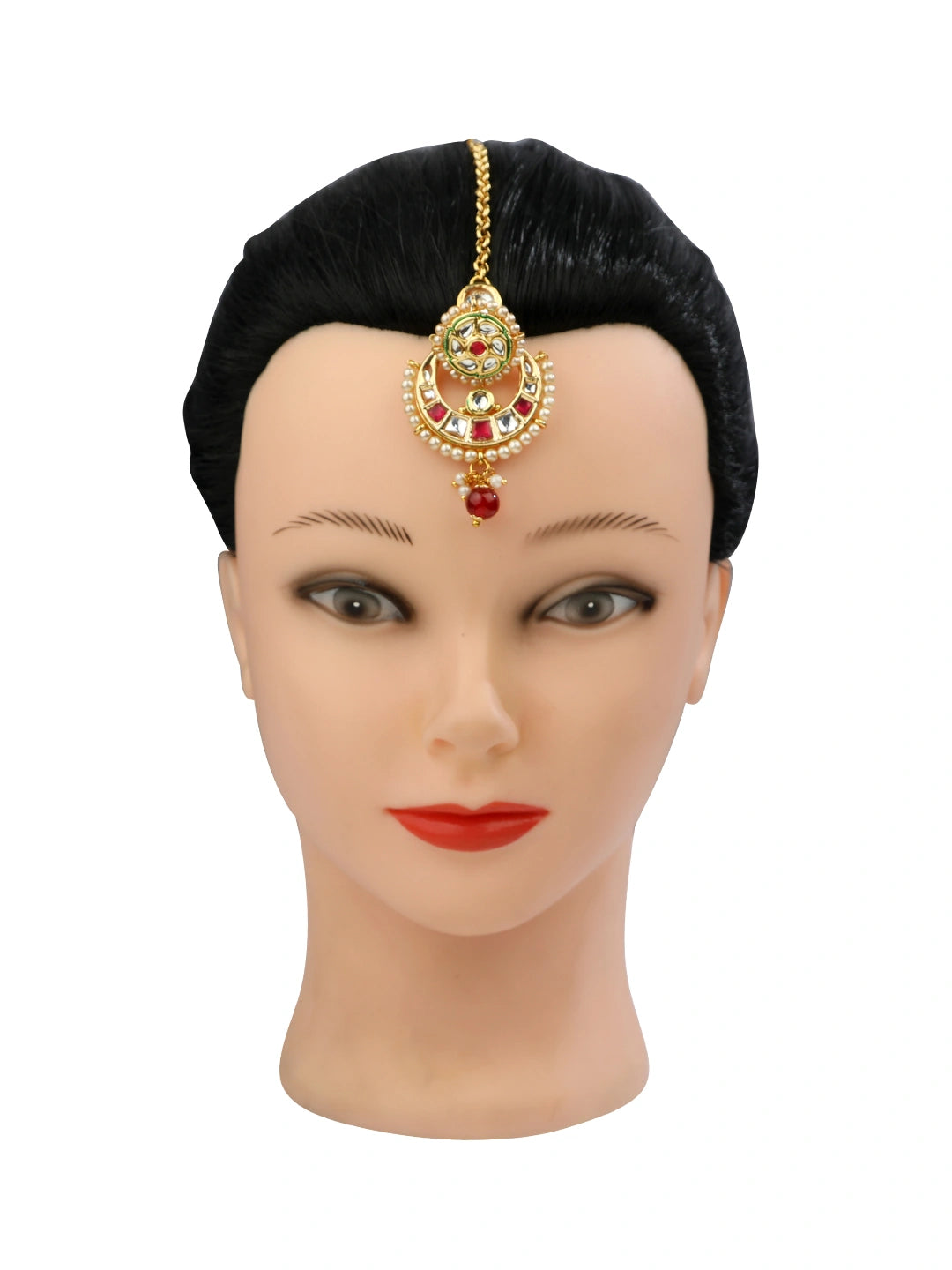 Rajasthani Gold plated Kundan Borla Maang tikka