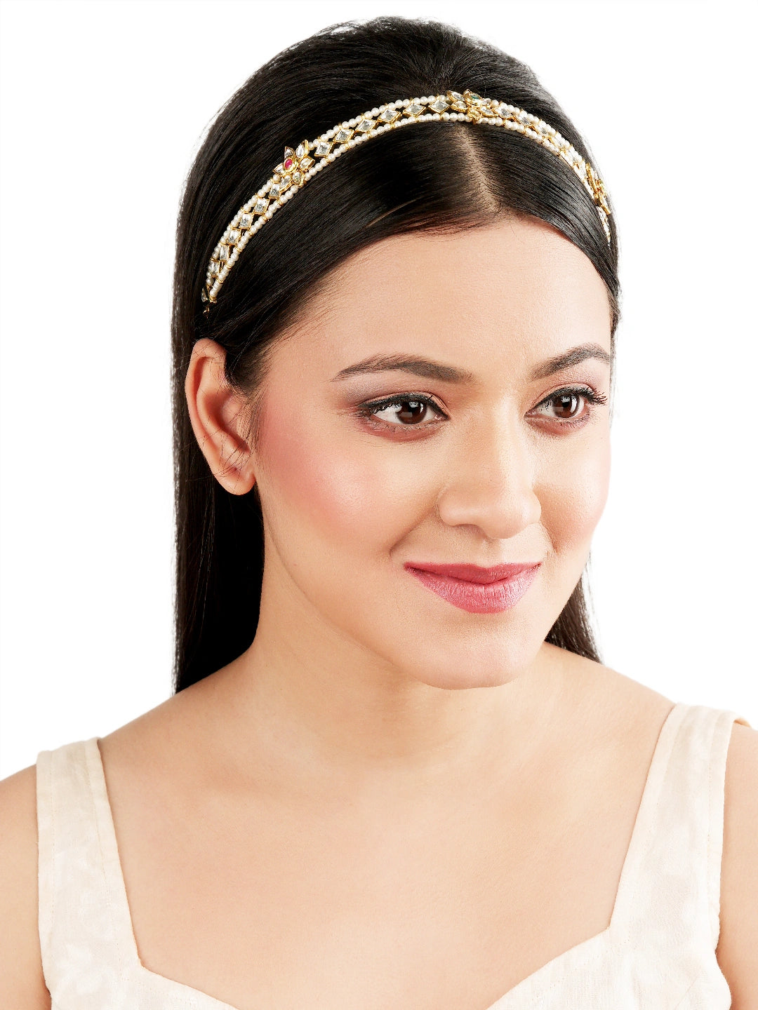 Floral Multicolor Kundan Mathapatti Sheeshphool