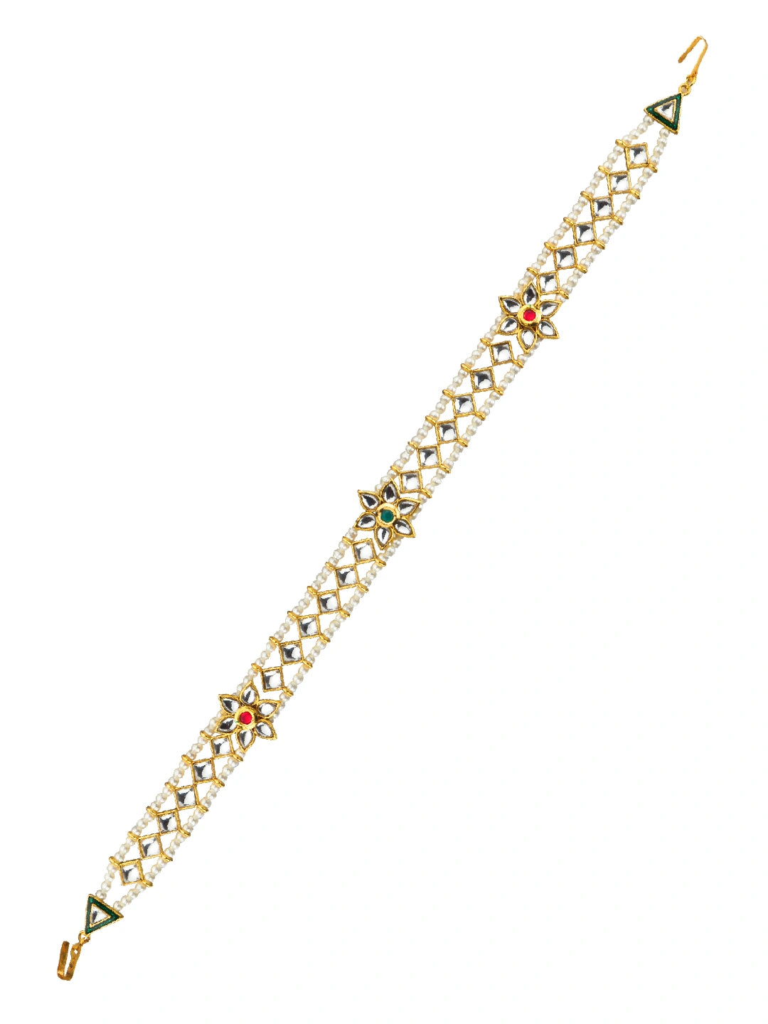 Floral Multicolor Kundan Mathapatti Sheeshphool