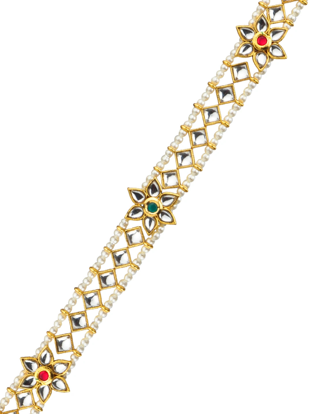 Floral Multicolor Kundan Mathapatti Sheeshphool