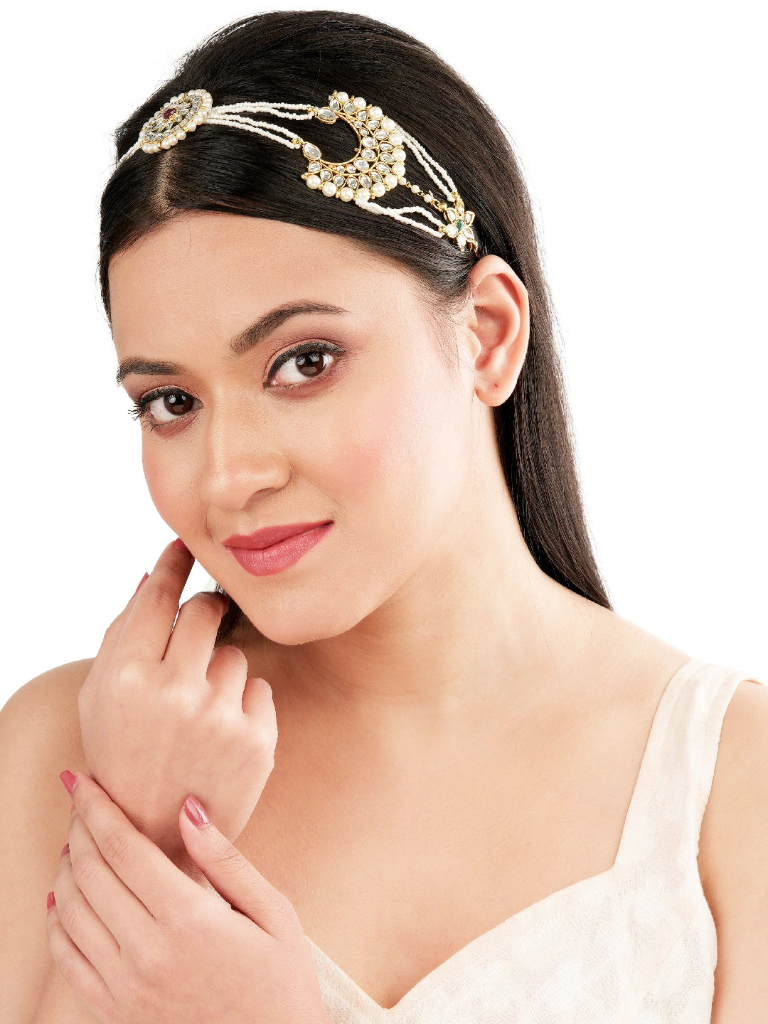 Kundan Chandbali Bridal Mathapatti Sheeshphool