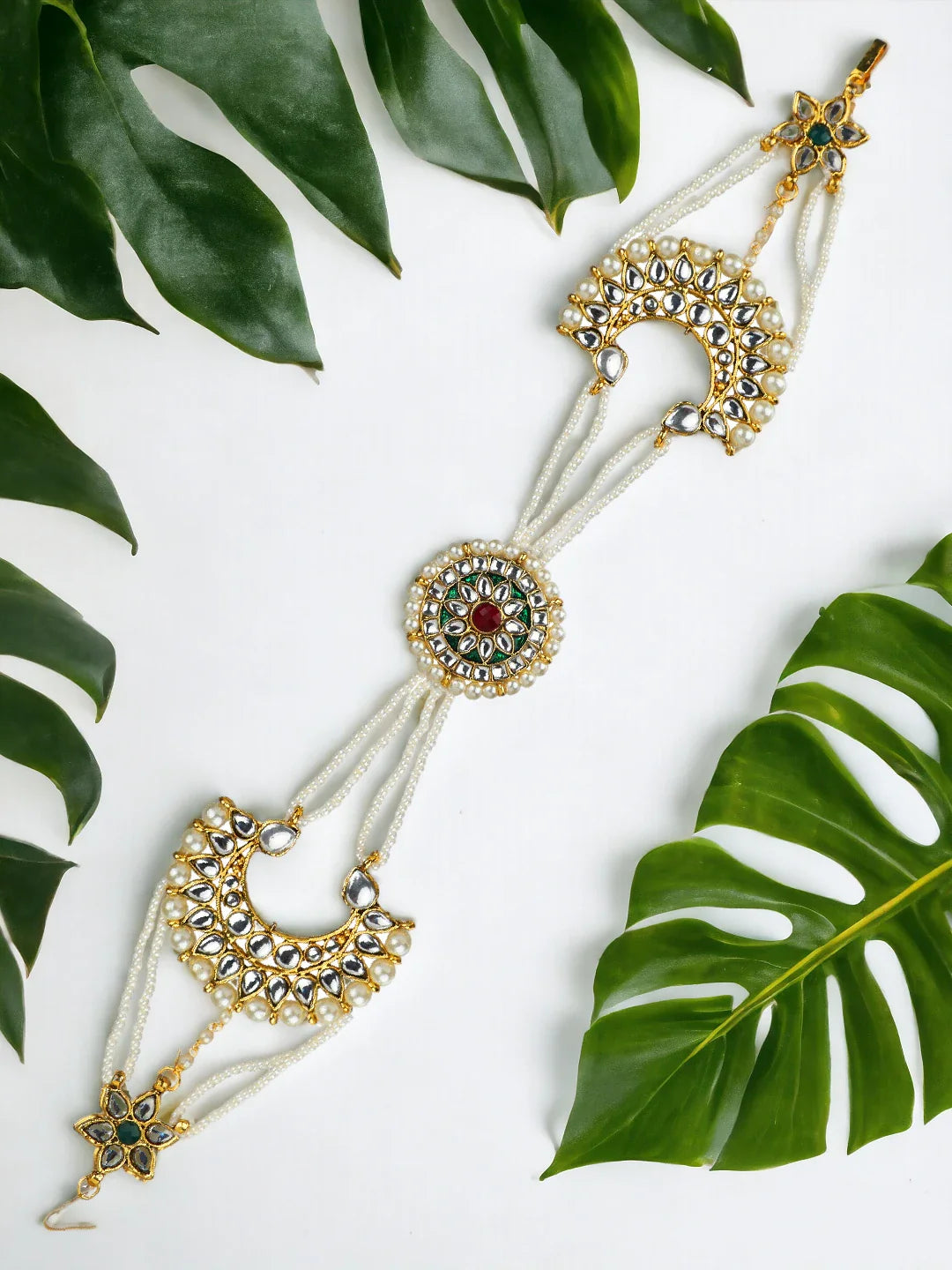 Kundan Chandbali Bridal Mathapatti Sheeshphool