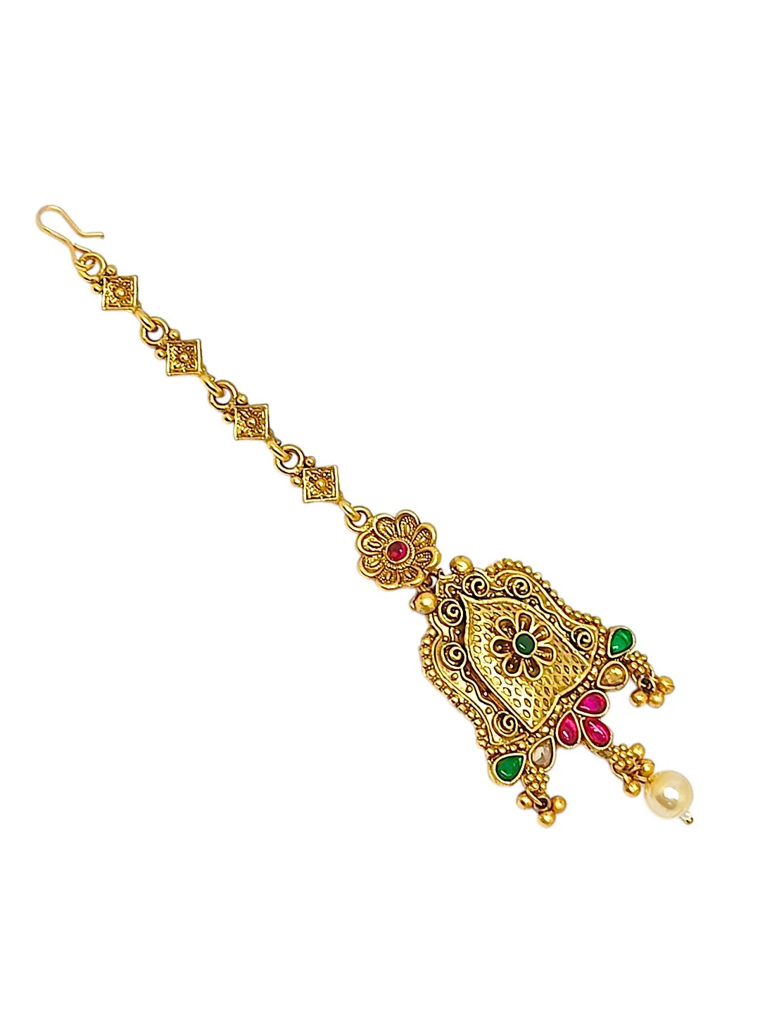 Gold-toned Ethnic Motifs Maangtikka