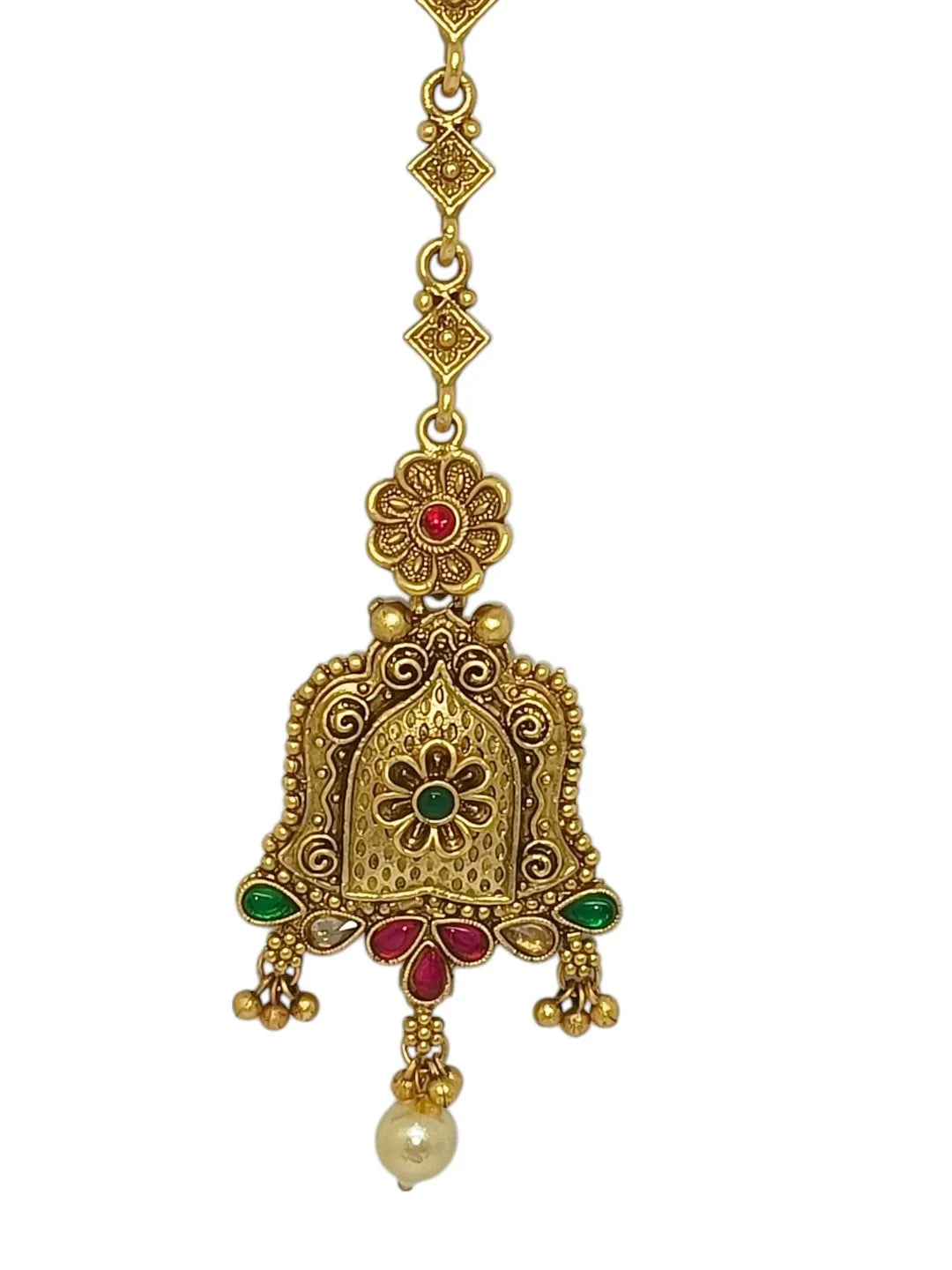 Gold-toned Ethnic Motifs Maangtikka