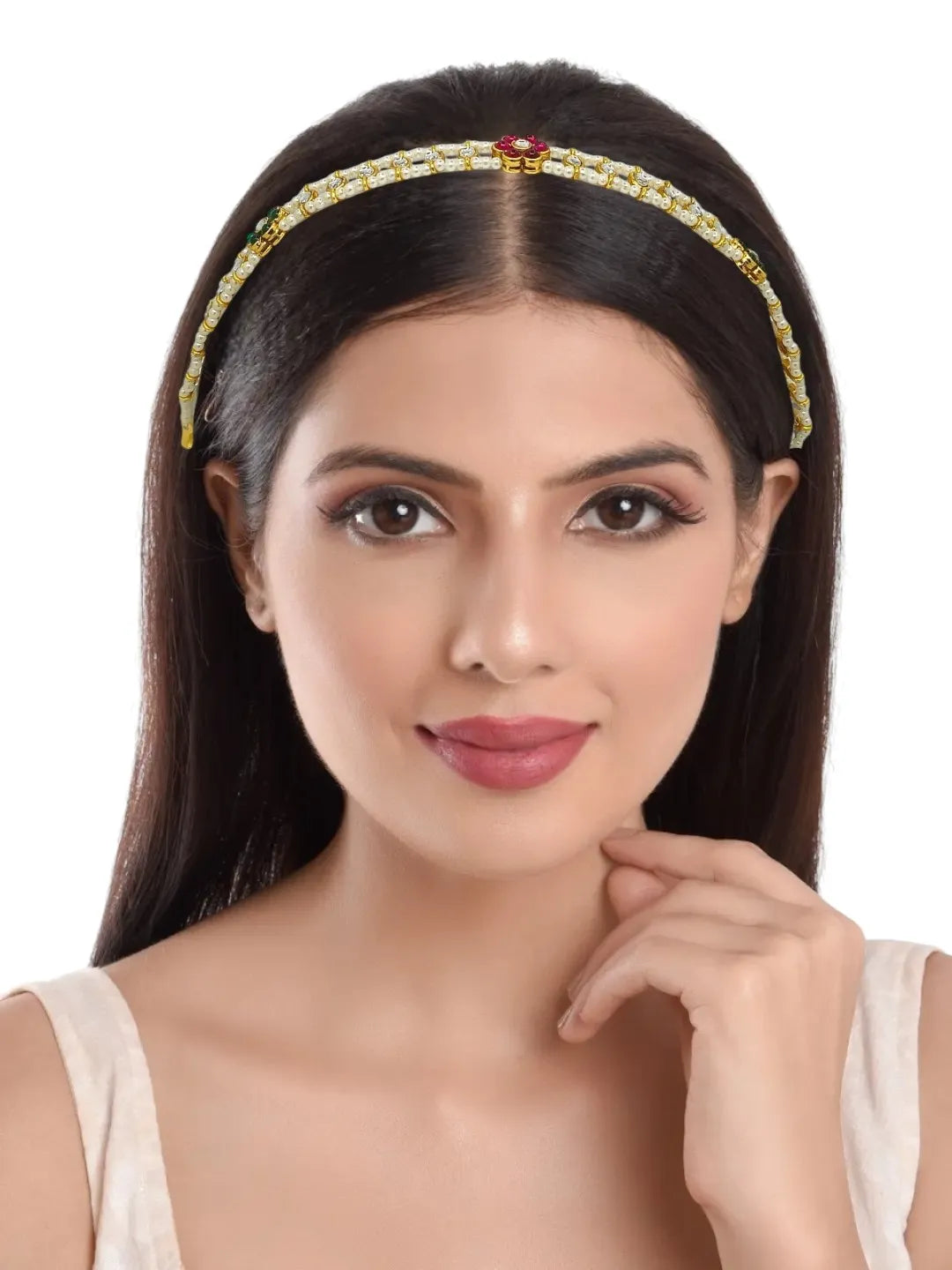 Gold-Plated Kundan Studded Matha Patti
