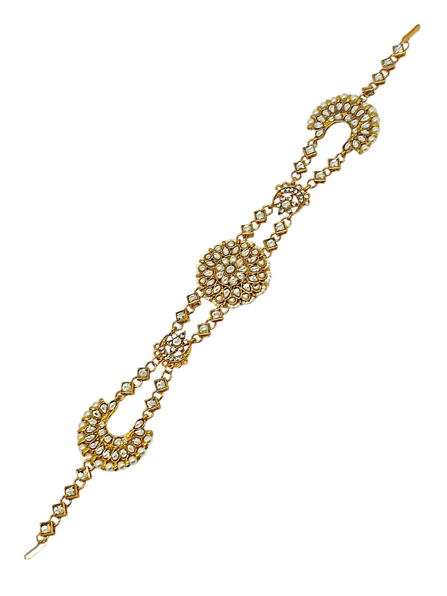Gold-Plated Kundan Studded Layered Matha Patti