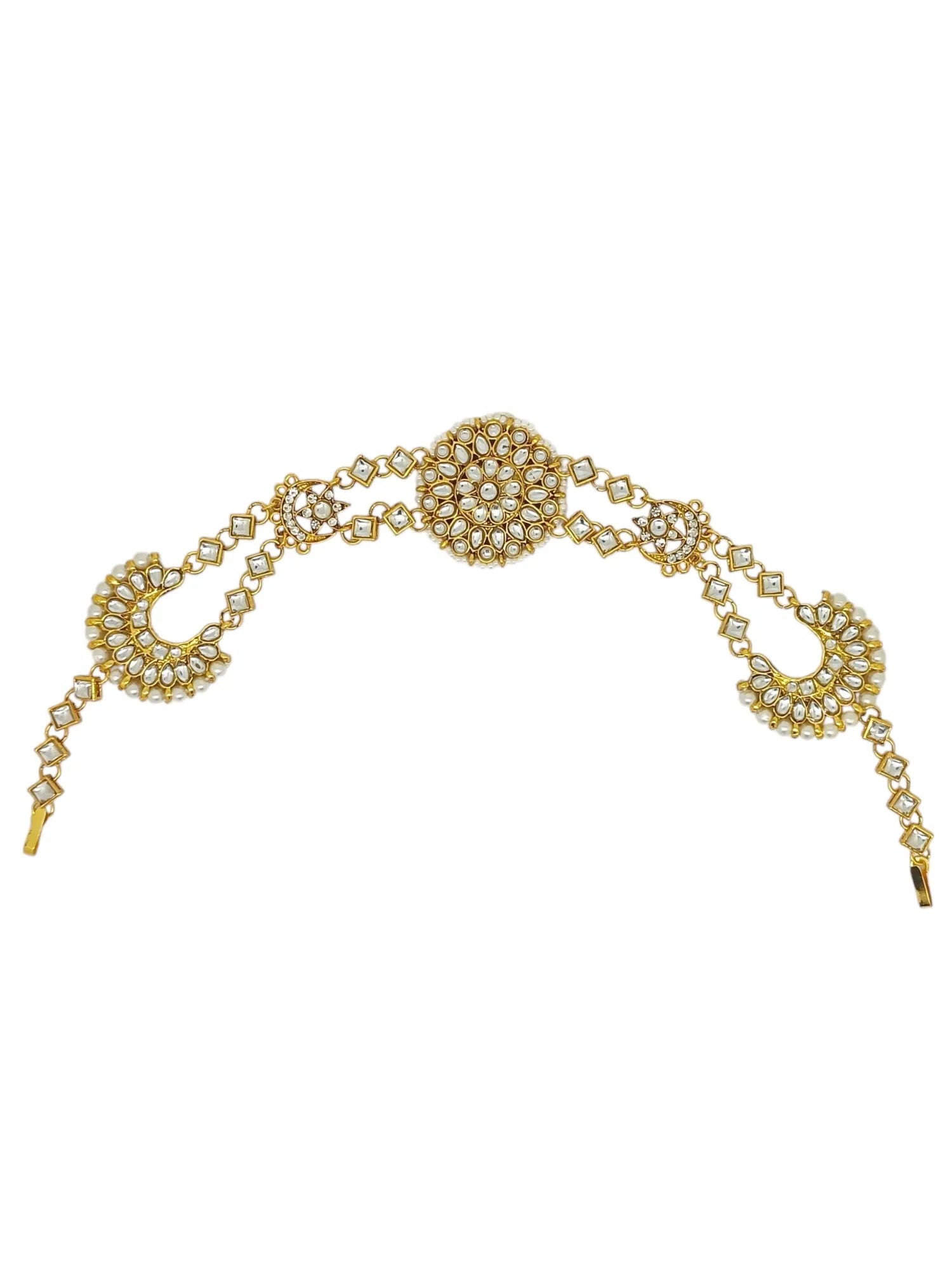 Gold-Plated Kundan Studded Layered Matha Patti