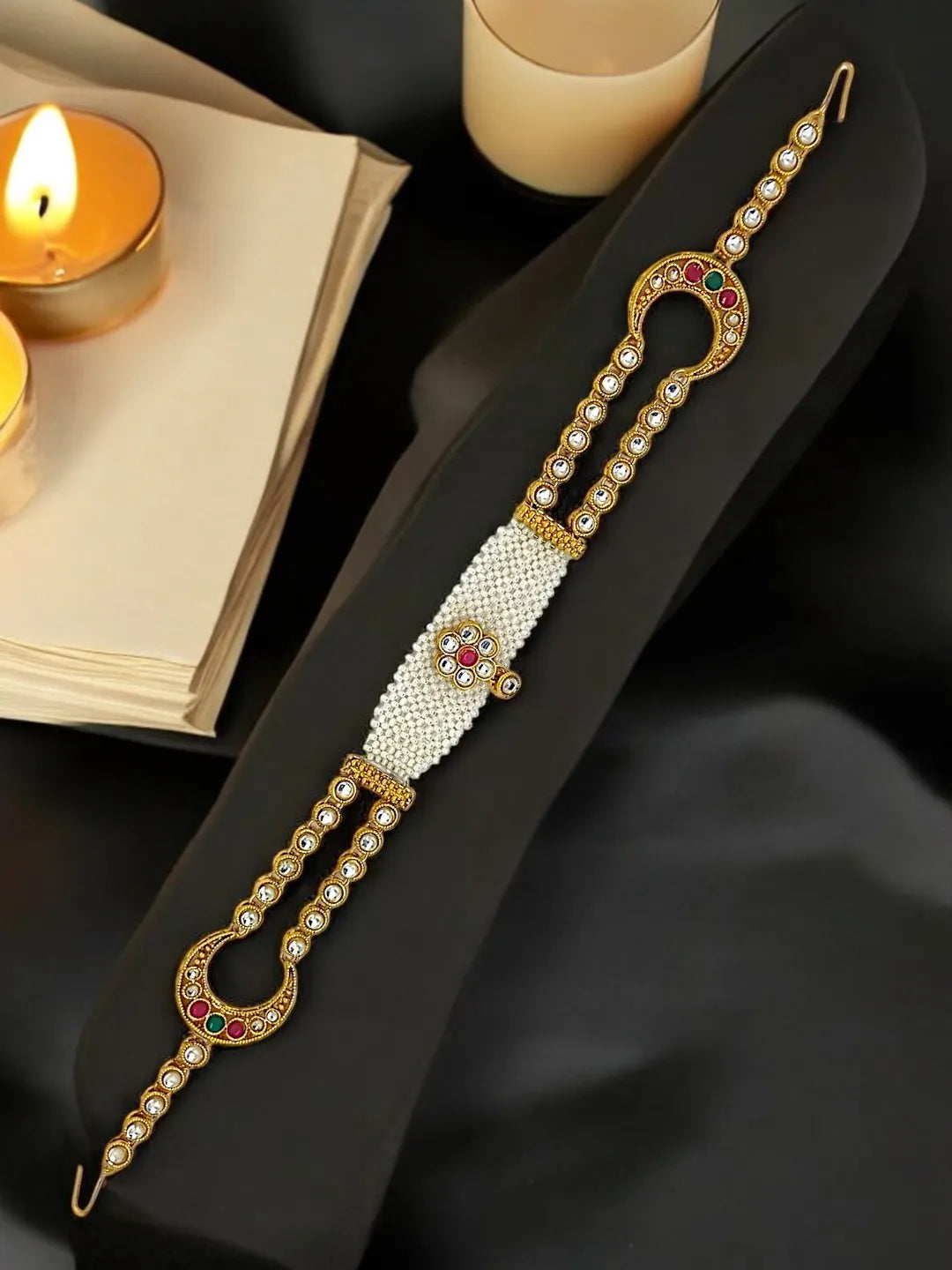 Gold-Plated Kundan Studded 2 Layer Matha Patti