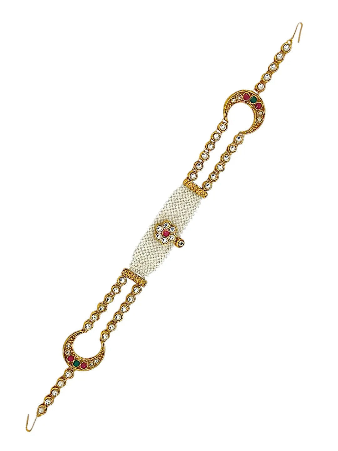Gold-Plated Kundan Studded 2 Layer Matha Patti