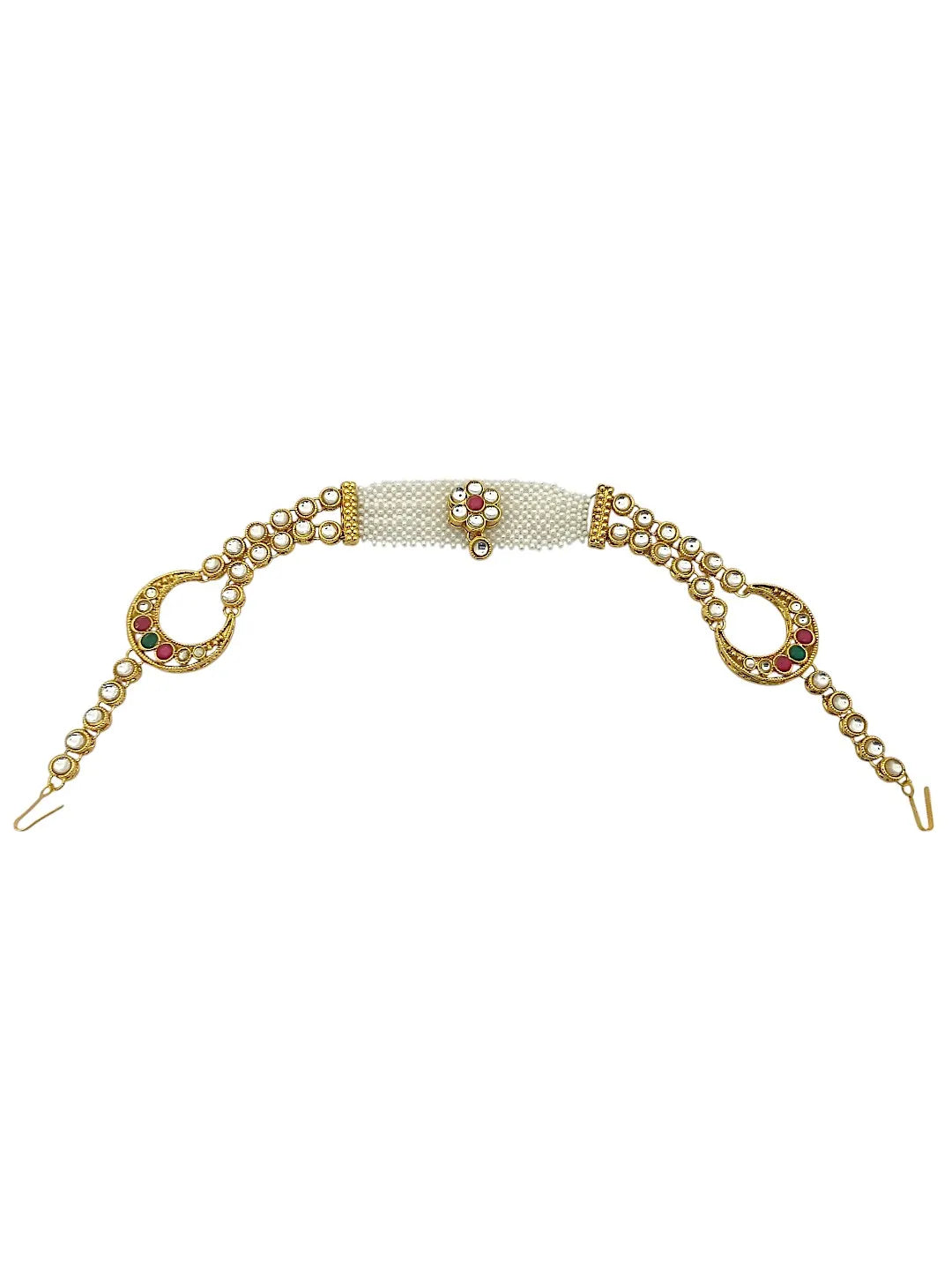 Gold-Plated Kundan Studded 2 Layer Matha Patti