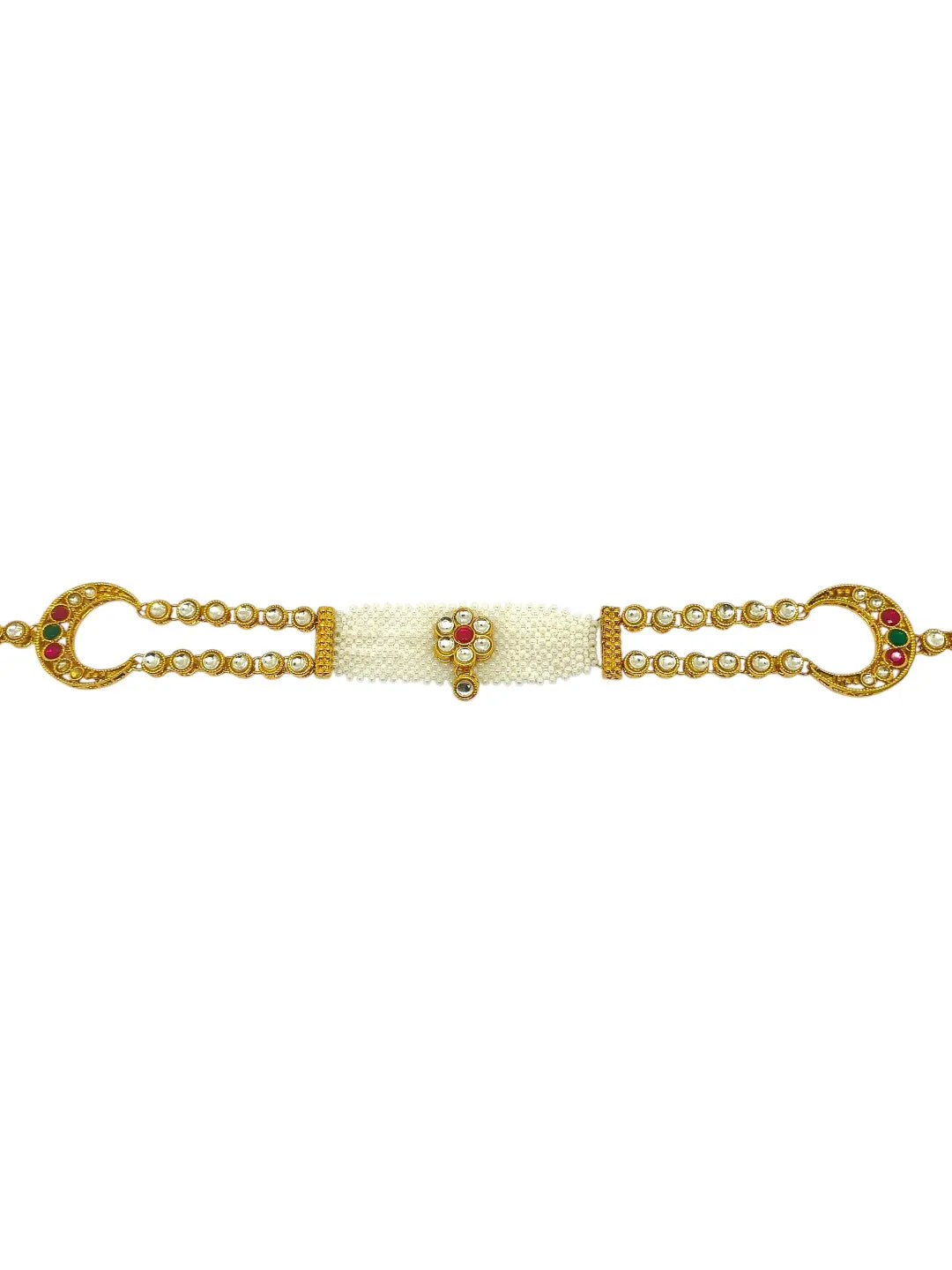 Gold-Plated Kundan Studded 2 Layer Matha Patti
