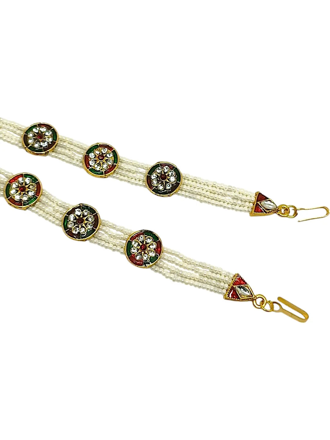 Gold-Plated Artificial Stones and Beads Studded Matha Patti