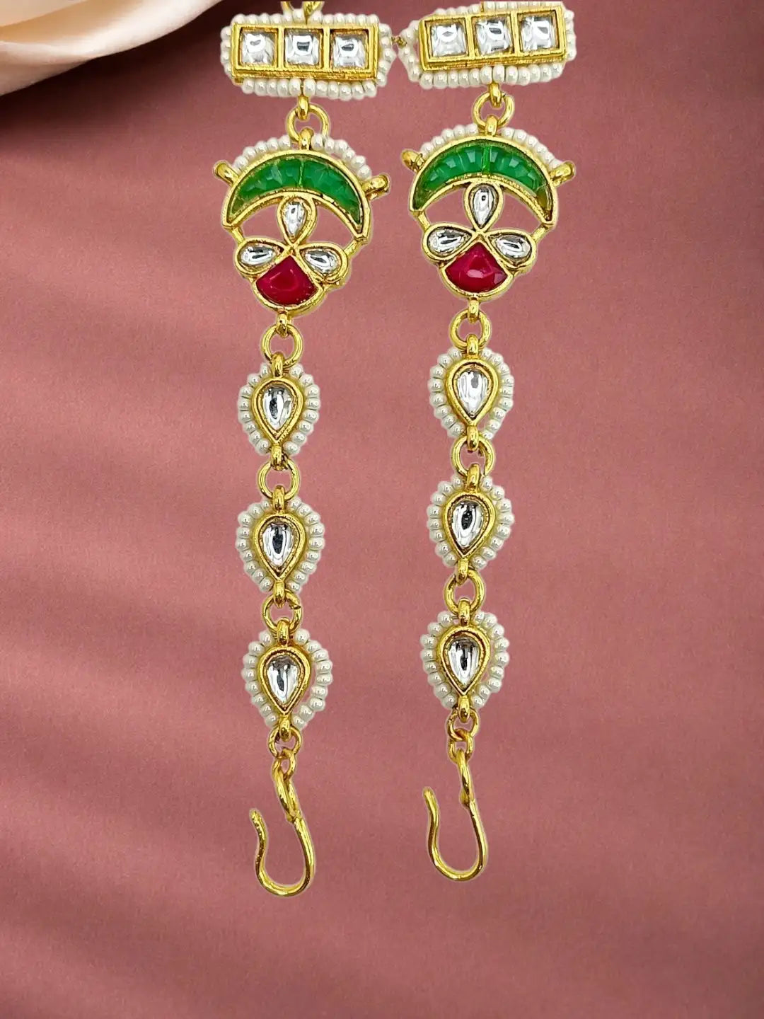 Gold Plated Kundan Mathapatti Sheeshphool Head Jewellery