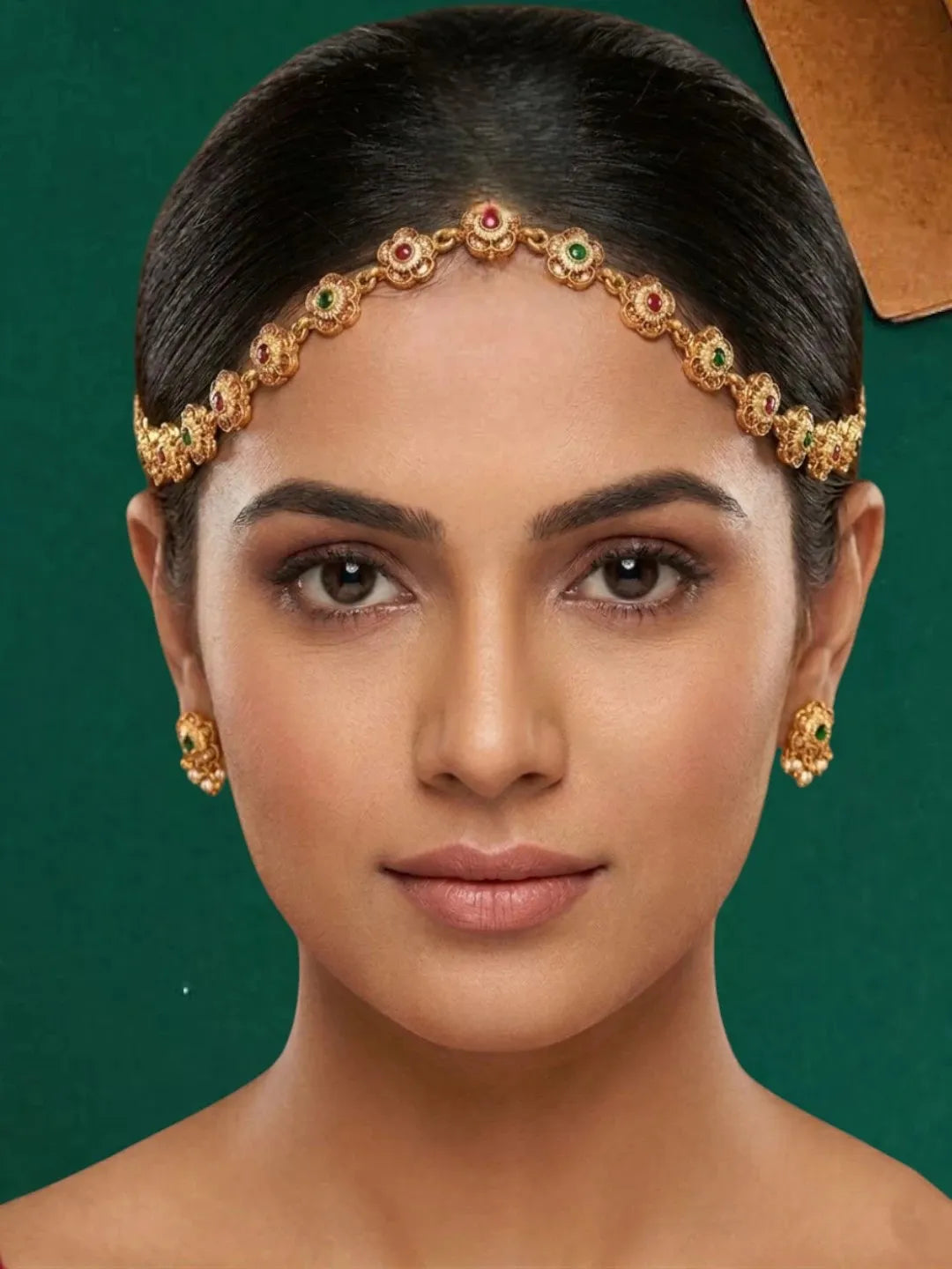 Gold Plated Floral  Kundan Mathapatti Sheeshphool
