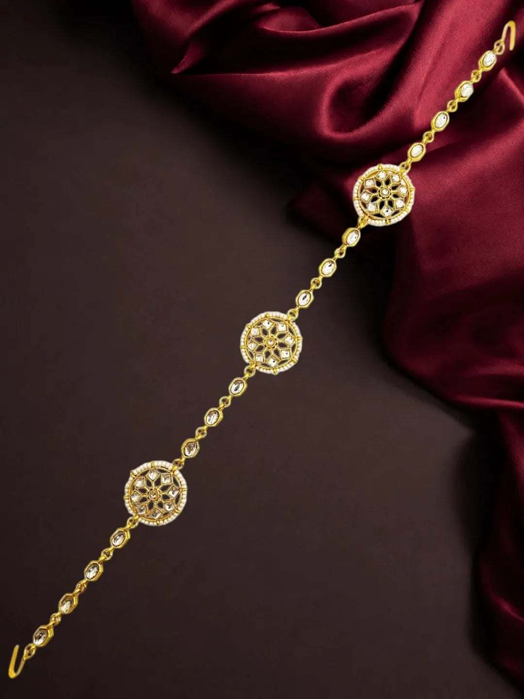 Gold Plated Mandala Kundan Mathapatti Sheeshphool