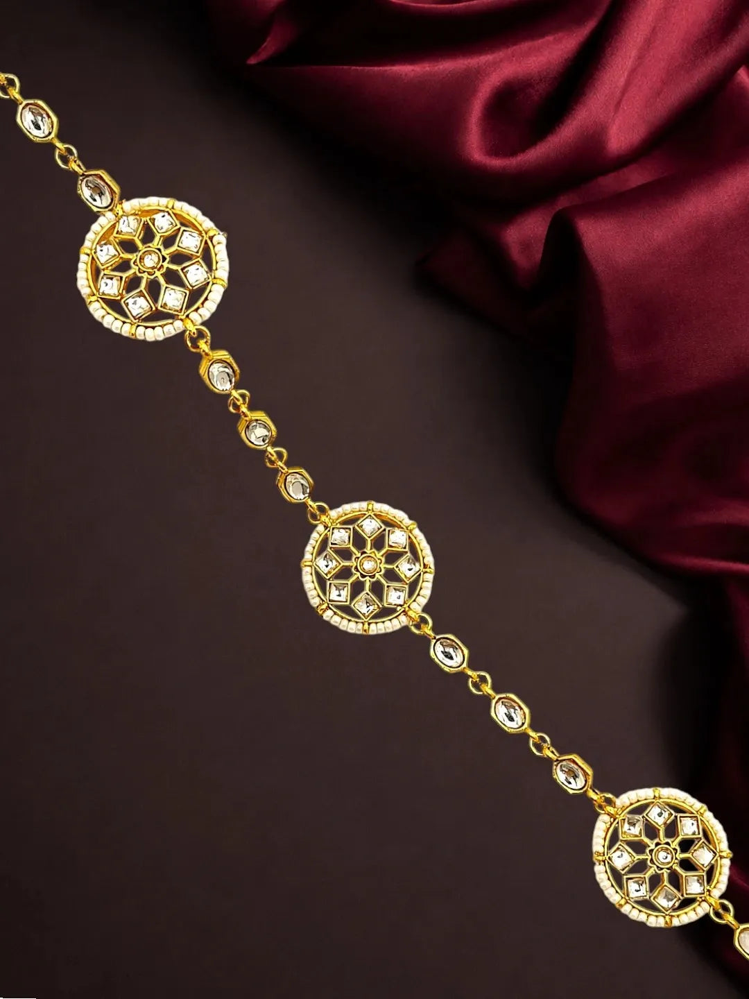 Gold Plated Mandala Kundan Mathapatti Sheeshphool