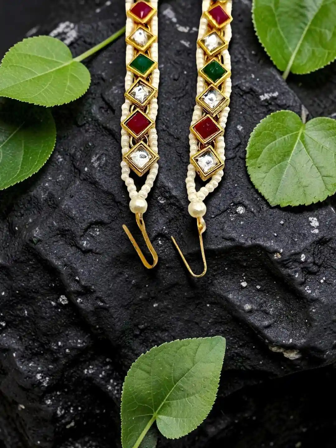 Gold Plated Sleek Kundan Mathapatti Sheeshphool
