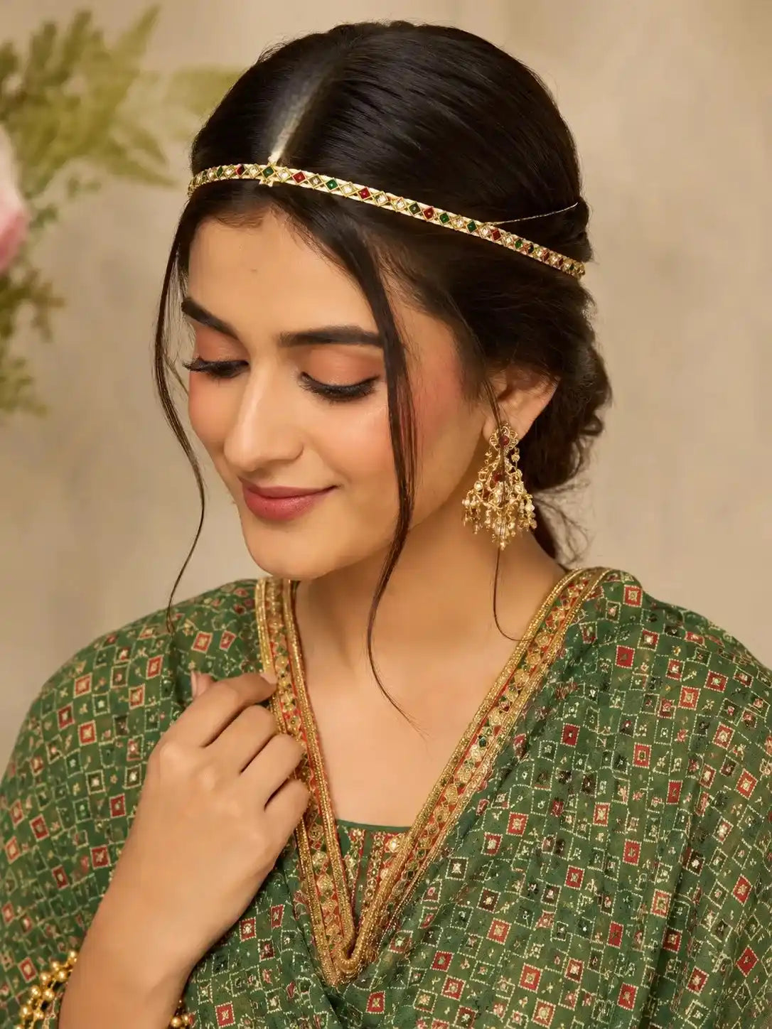 Gold Plated Mandala Kundan Mathapatti Sheeshphool
