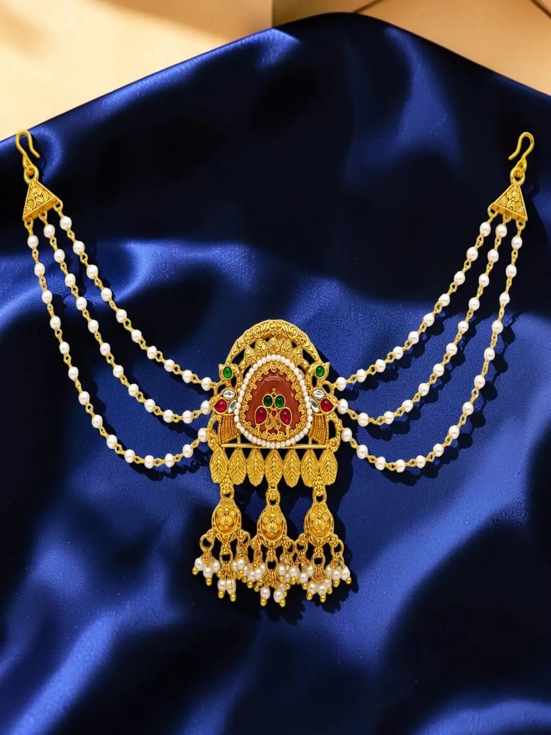 Gold Plated Exquisite Multi Chain Bun Pin