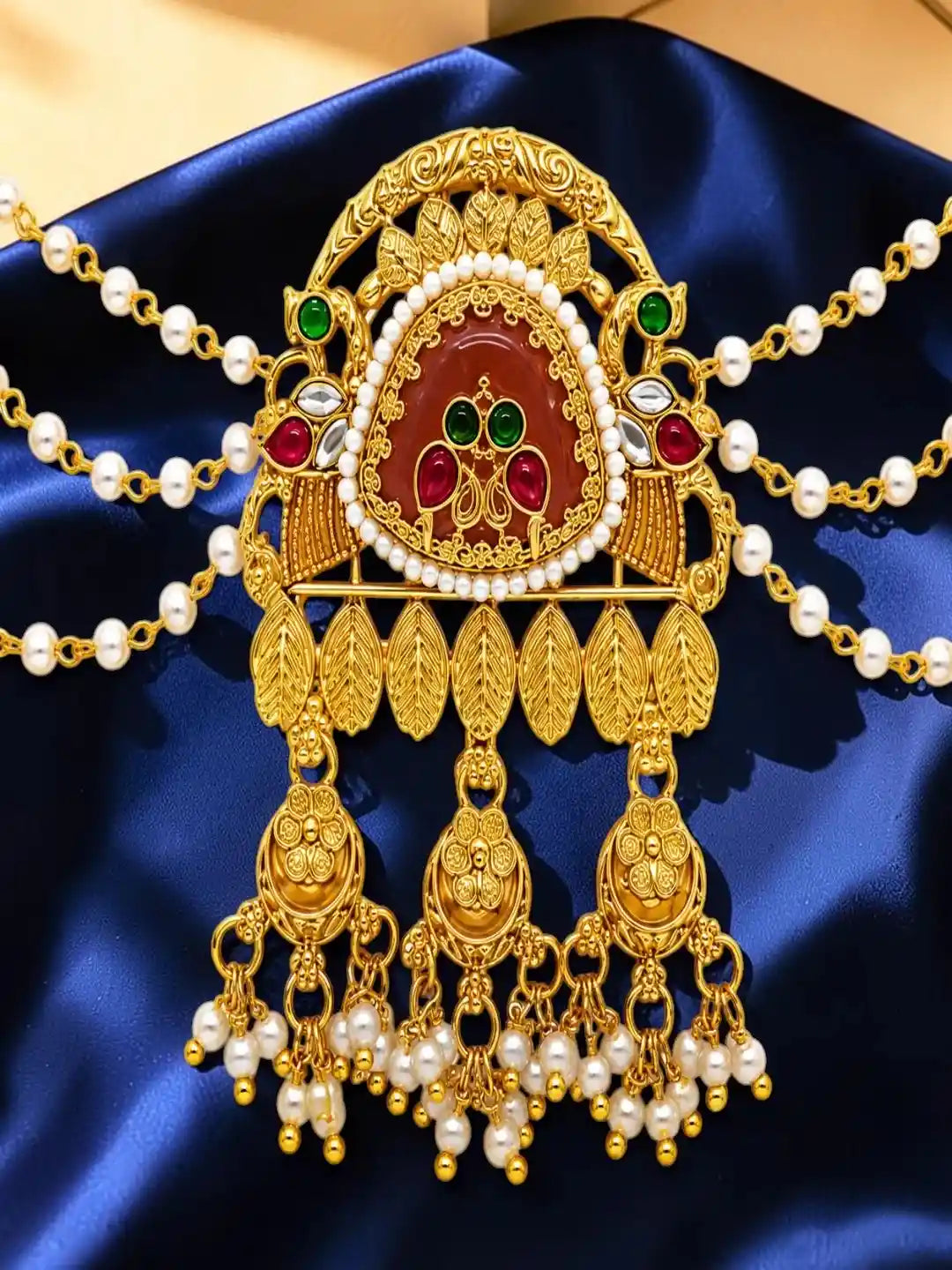 Gold Plated Exquisite Multi Chain Bun Pin