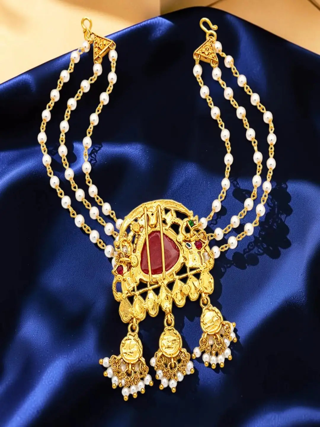 Gold Plated Exquisite Multi Chain Bun Pin