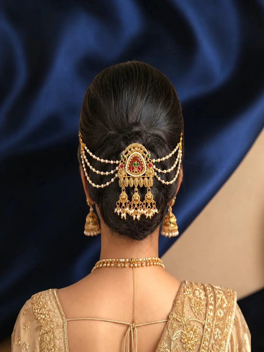 Gold Plated Exquisite Multi Chain Bun Pin