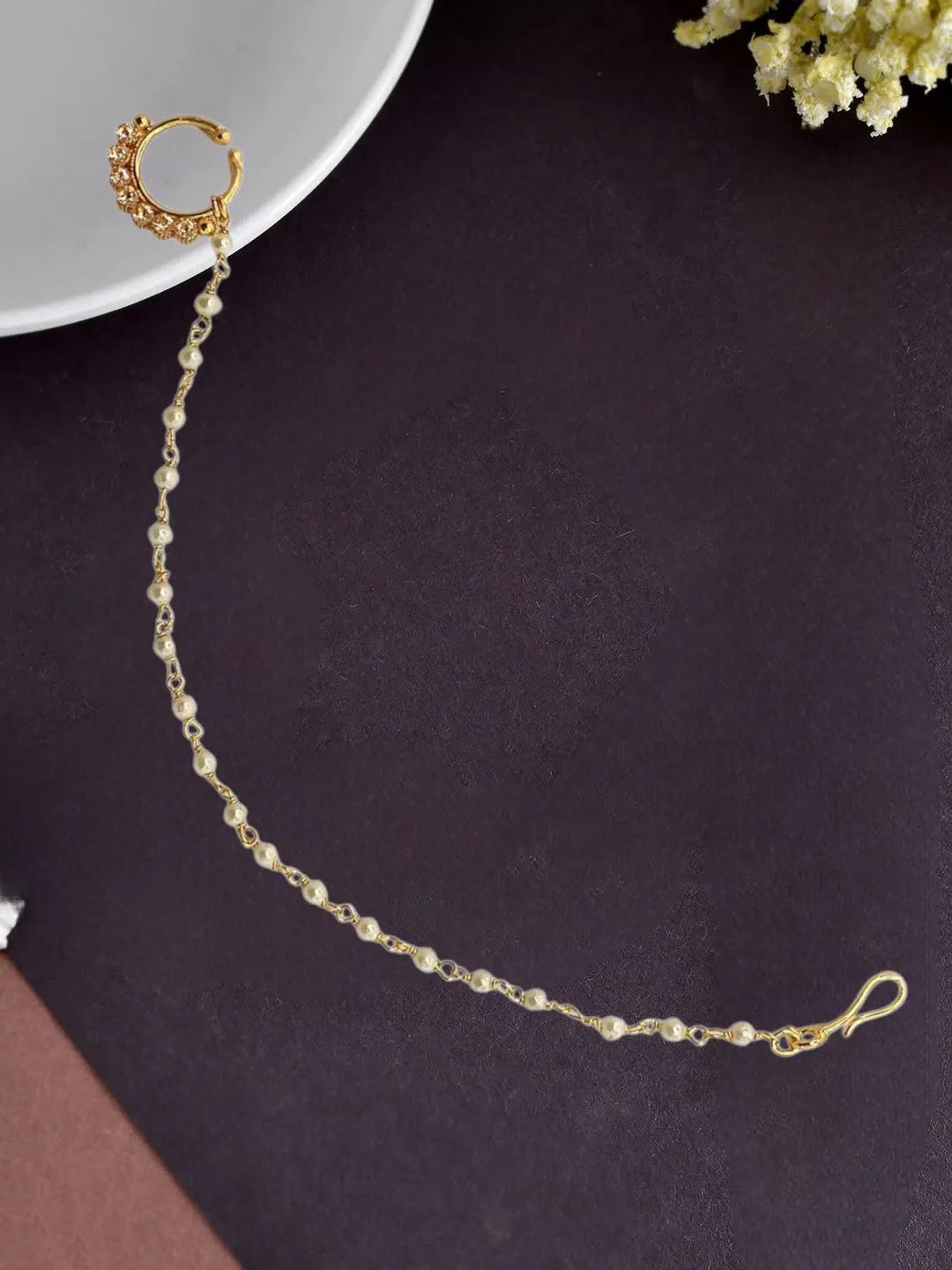 Gold Plated Radha Nose Ring Nathiya