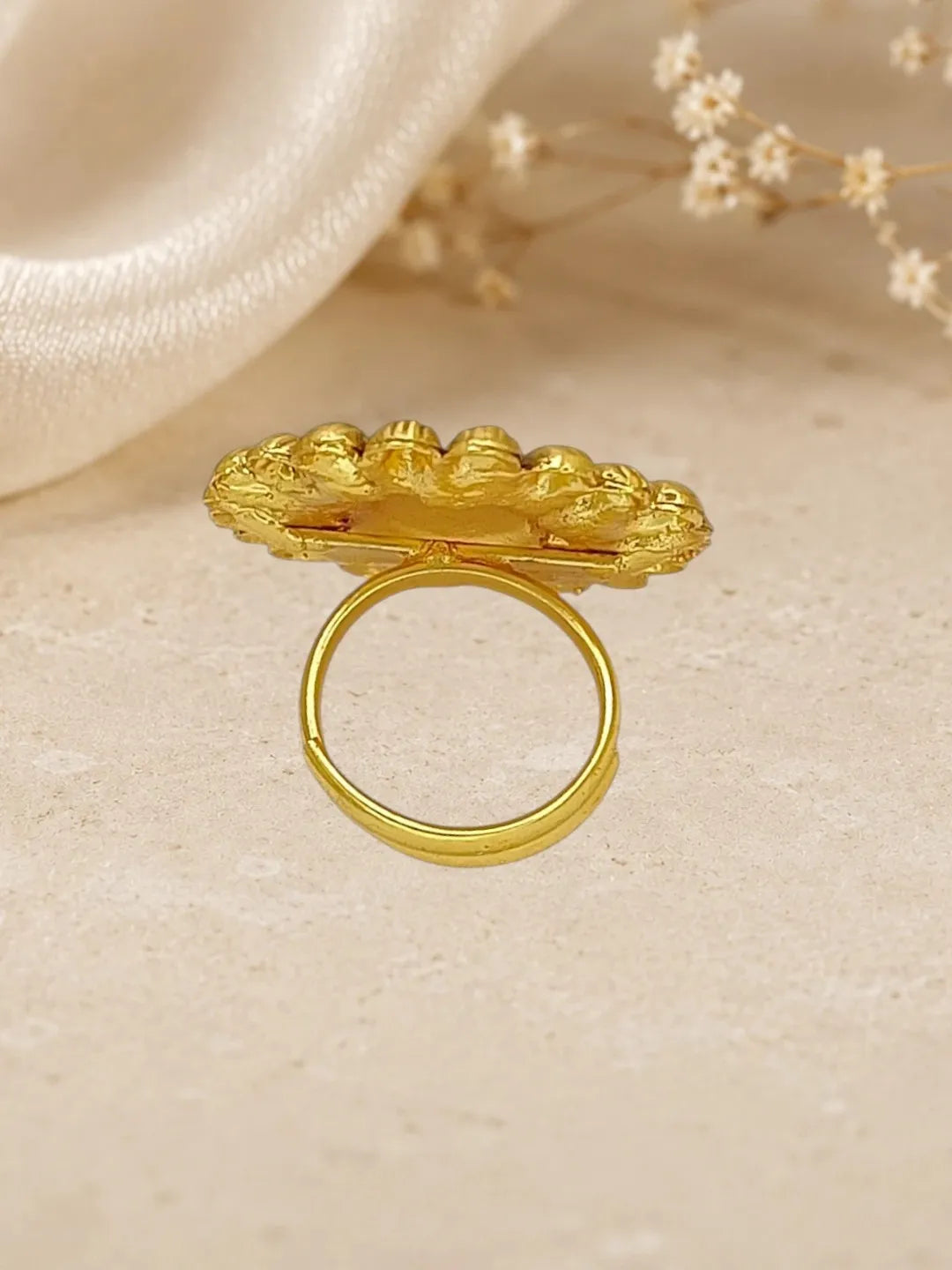 Gold Plated Rajwadi Adjustable Finger Ring