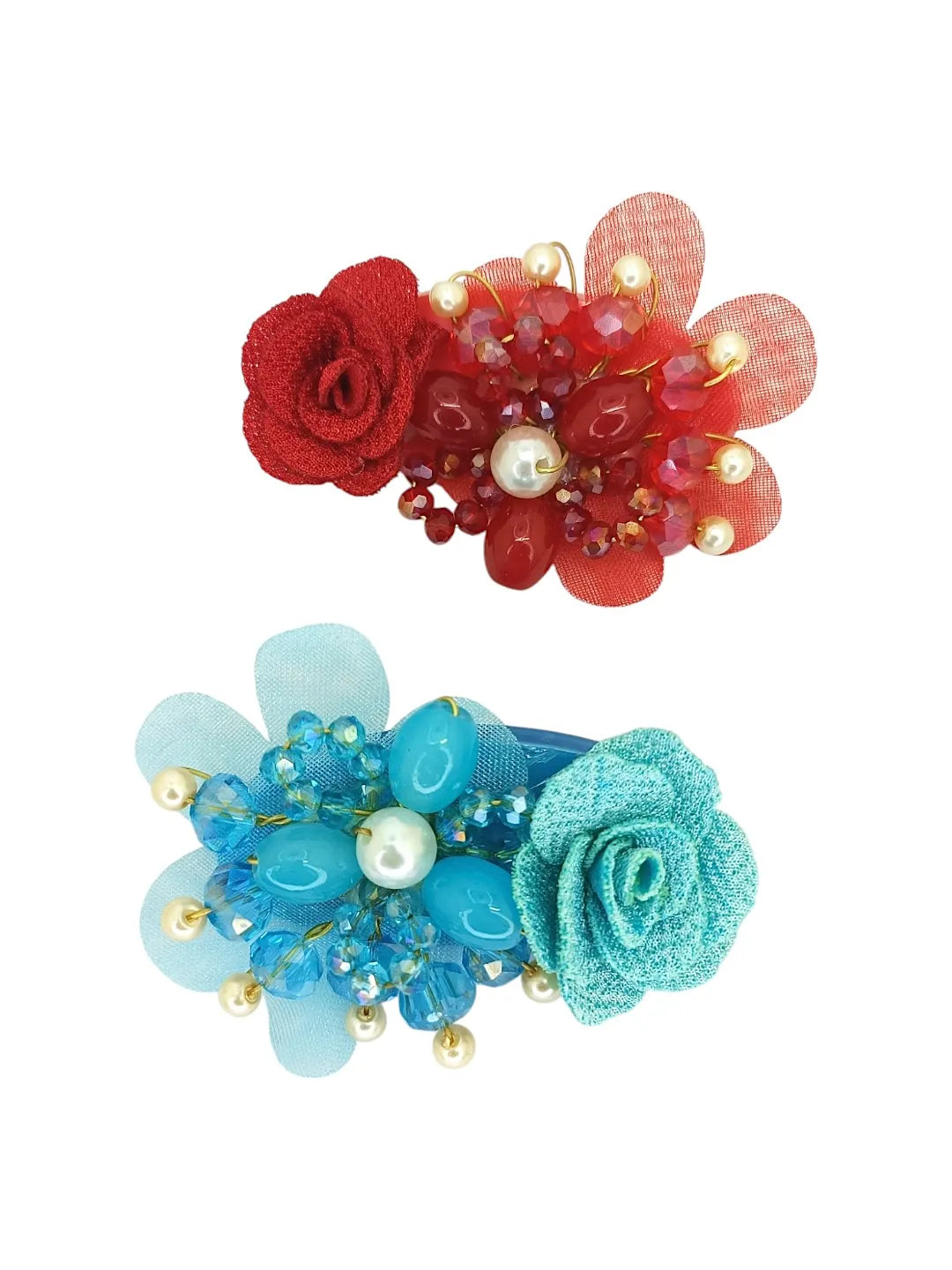 Set Of 3 Multicolor Artificial Beads Studded pin