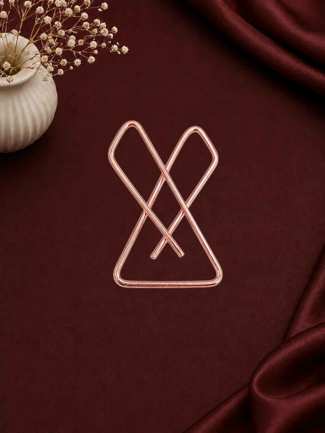 Set Of 4 Rose Gold Plated X Shape Safety Saree Brooch Pin
