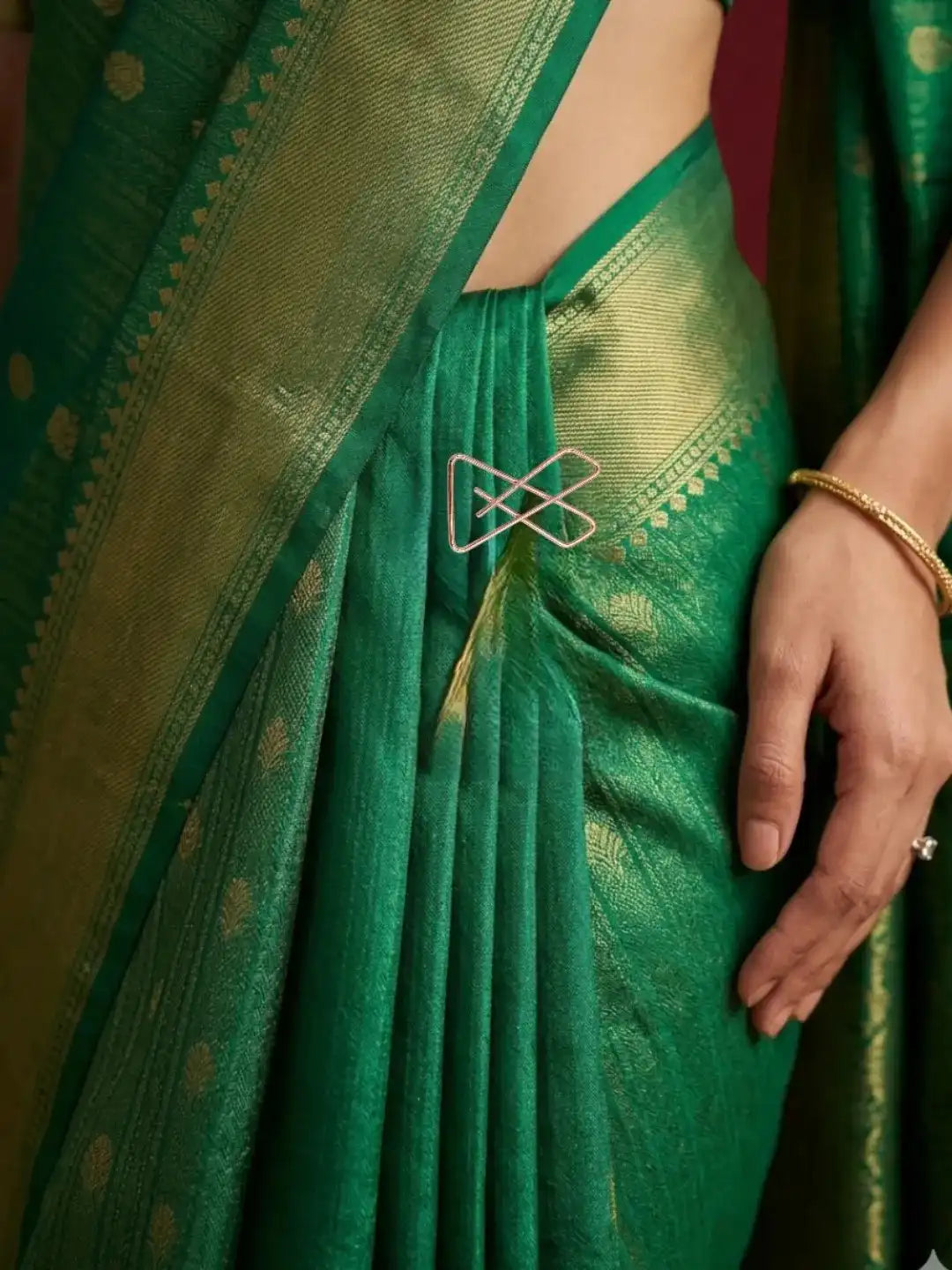 Set Of 4 Rose Gold Plated X Shape Safety Saree Brooch Pin