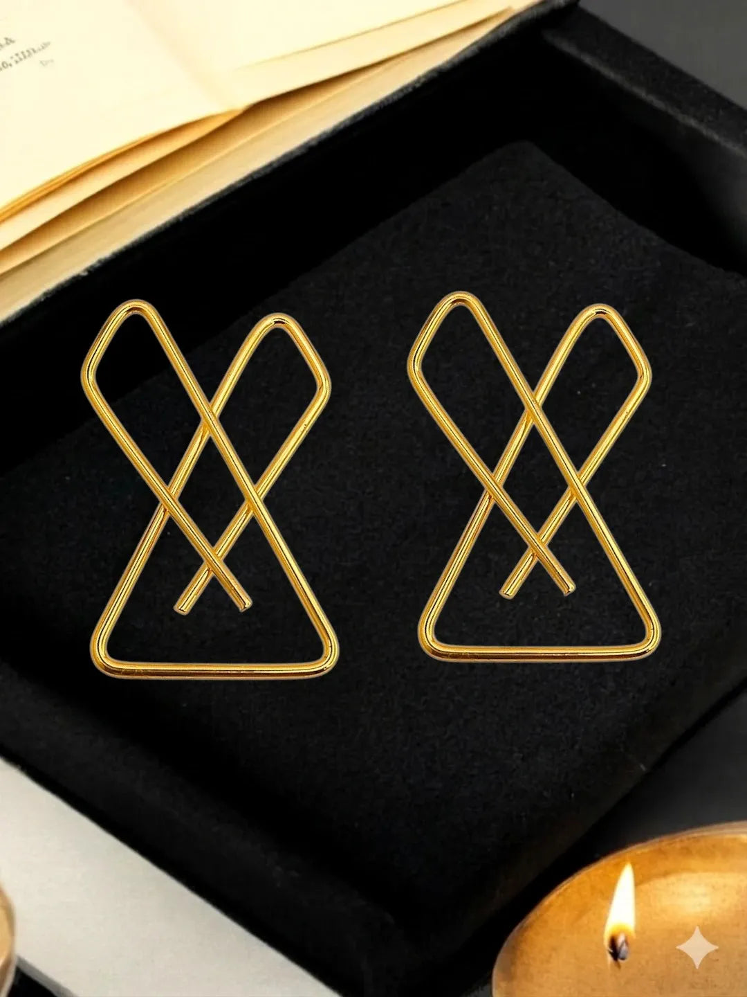 Set Of 4 Gold Plated X Shape Safety Saree Brooch Pin