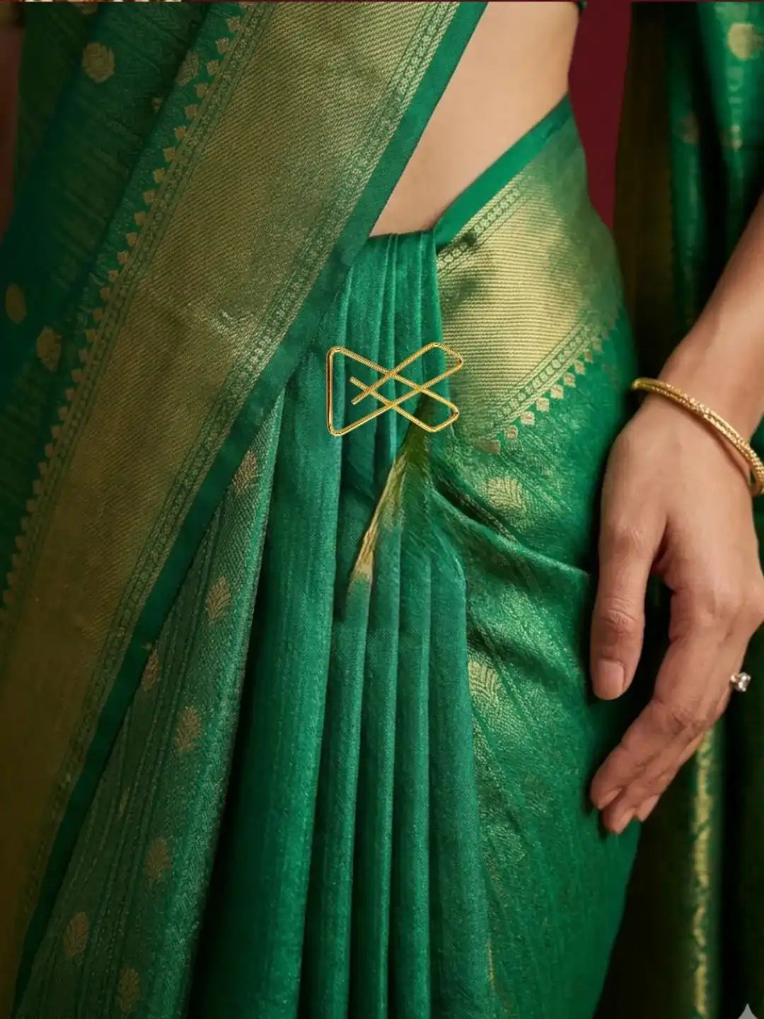 Set Of 4 Gold Plated X Shape Safety Saree Brooch Pin