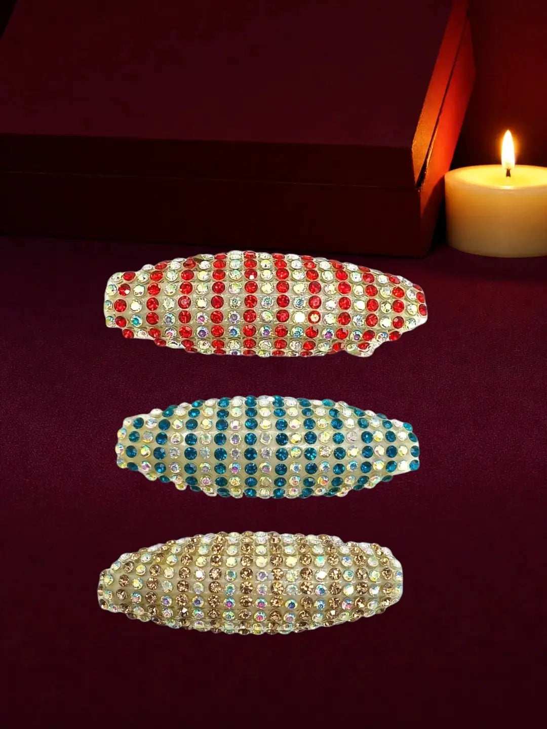 Set Of 6 Multicolor Embellished Safety Saree Pin