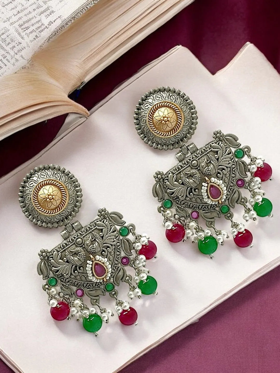 Silver Plated Contemporary Drop Earrings