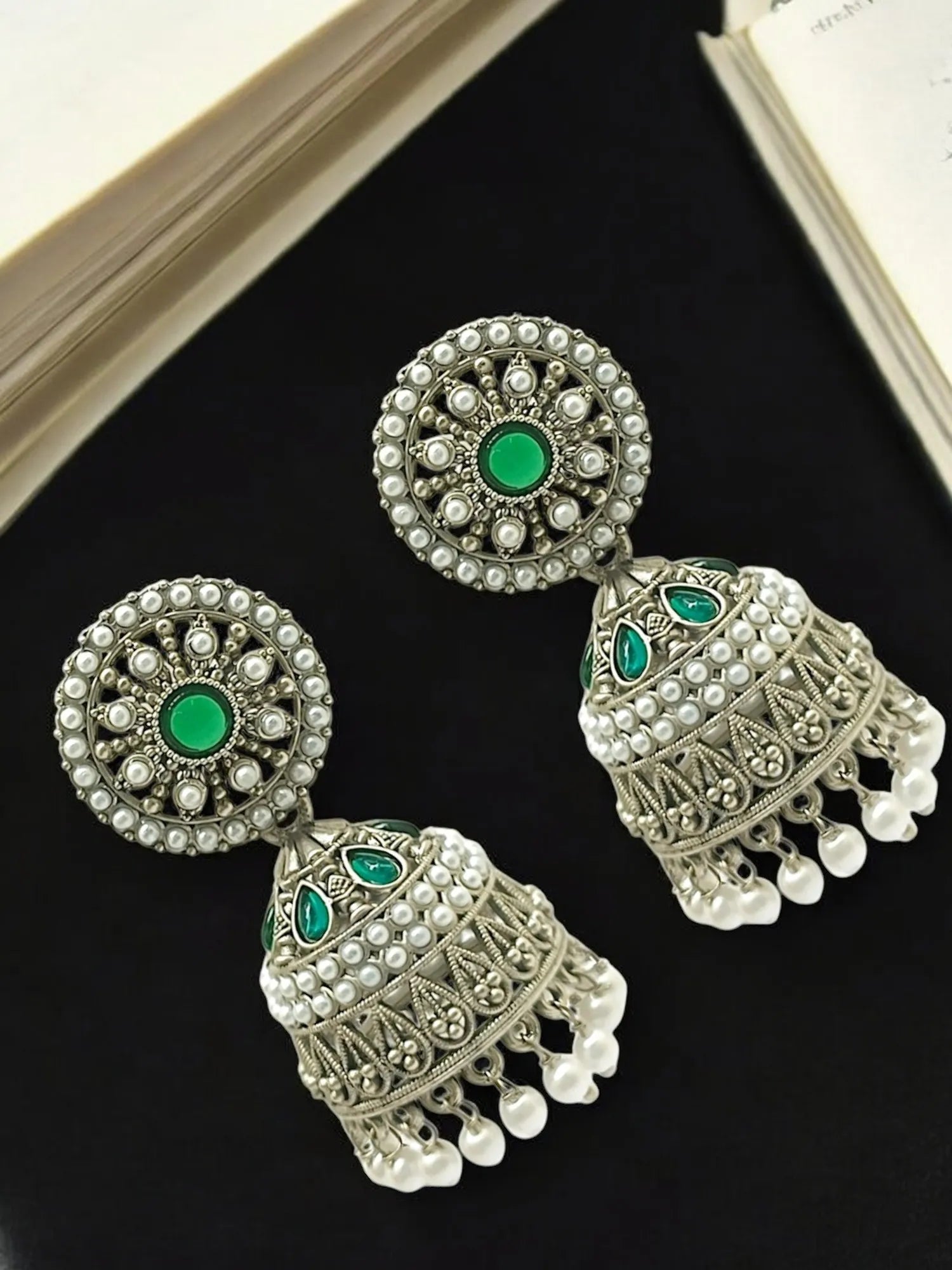 Silver-Plated Jhumka Earrings