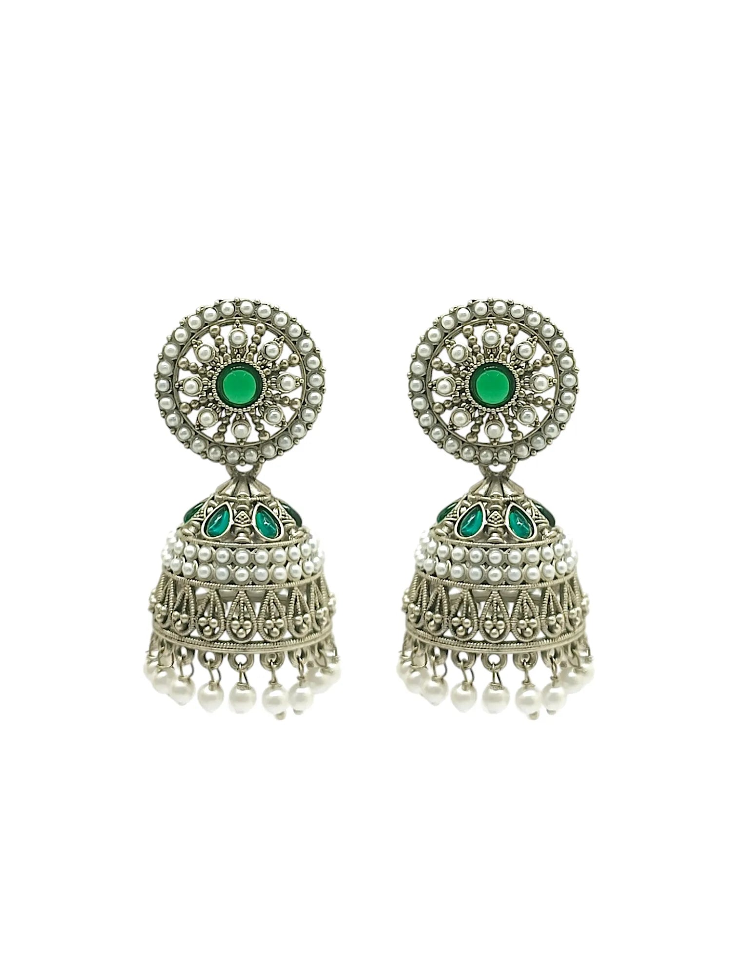 Silver-Plated Jhumka Earrings