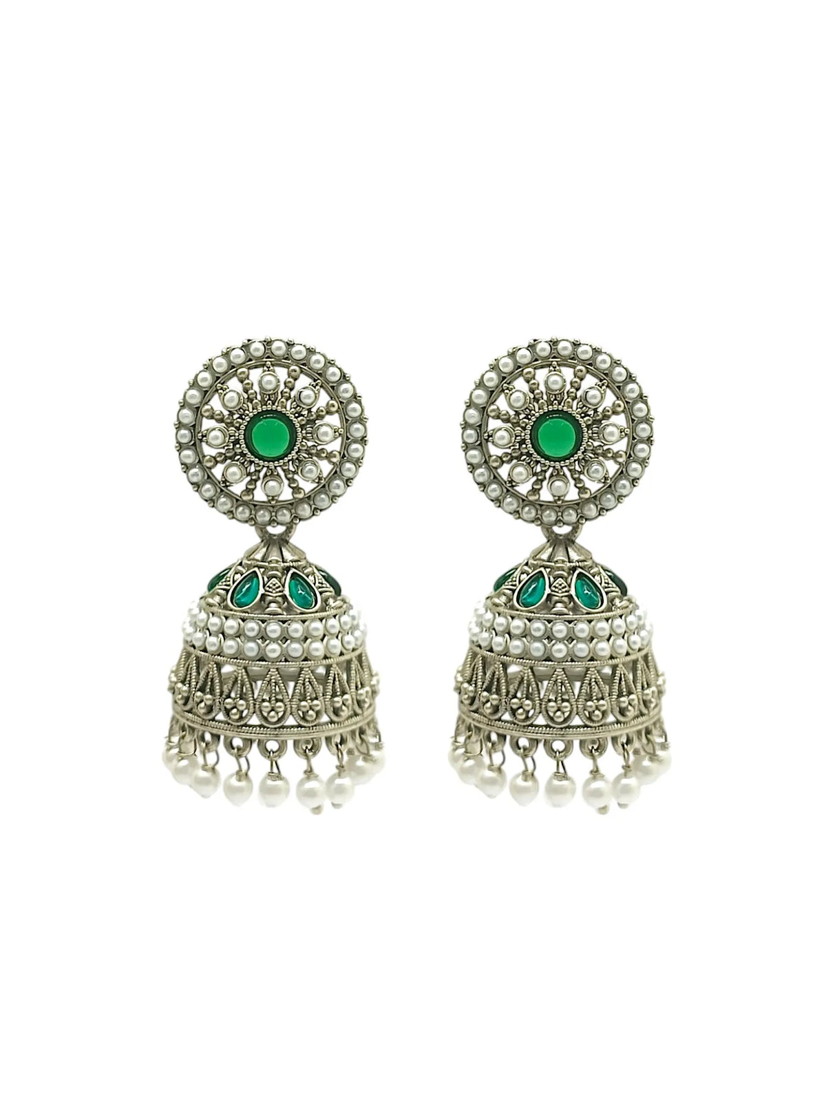 Silver-Plated Jhumka Earrings