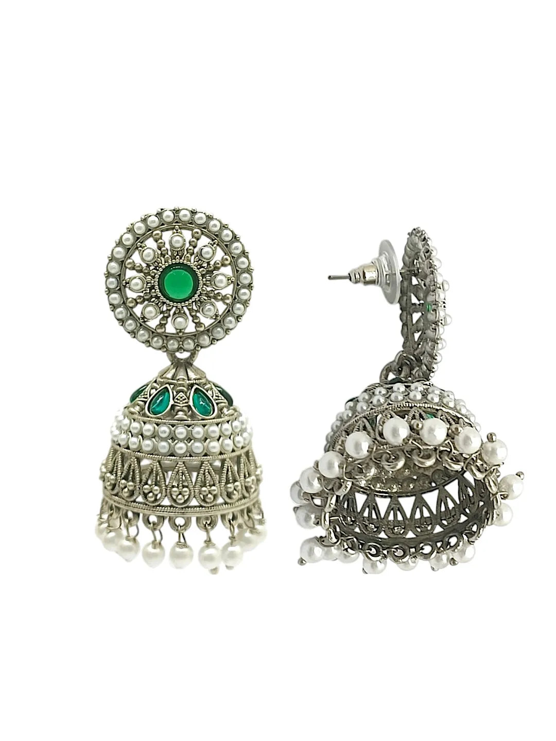 Silver-Plated Jhumka Earrings