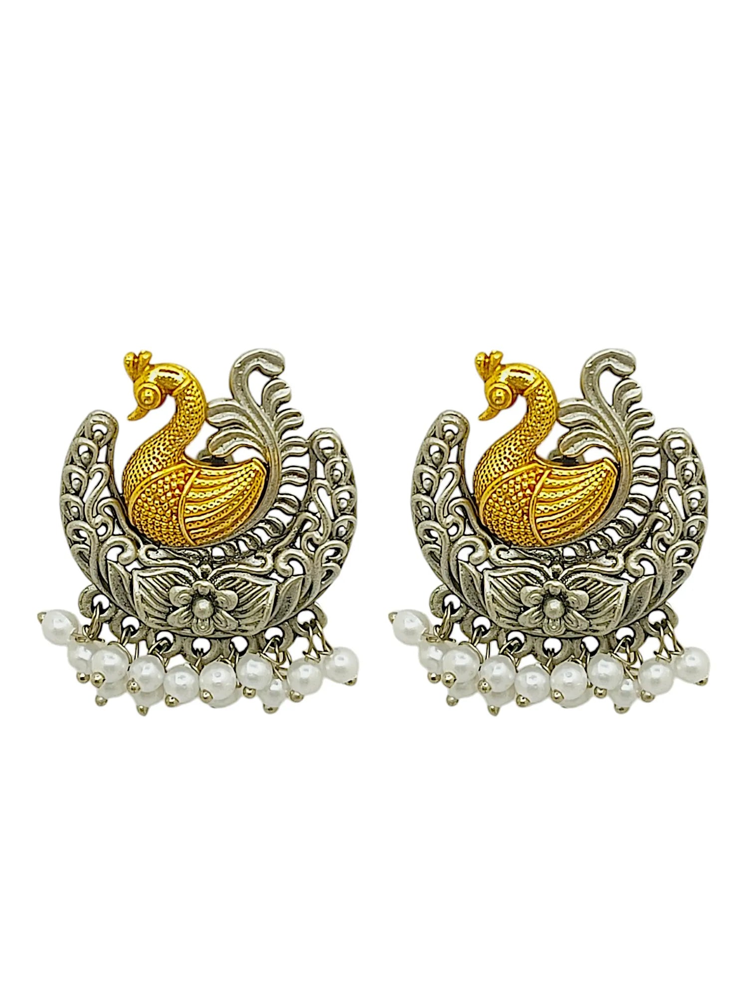 Peacock Shaped Drop Earrings