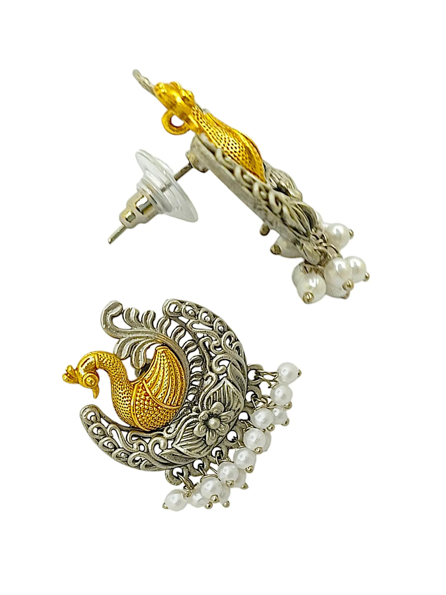 Peacock Shaped Drop Earrings