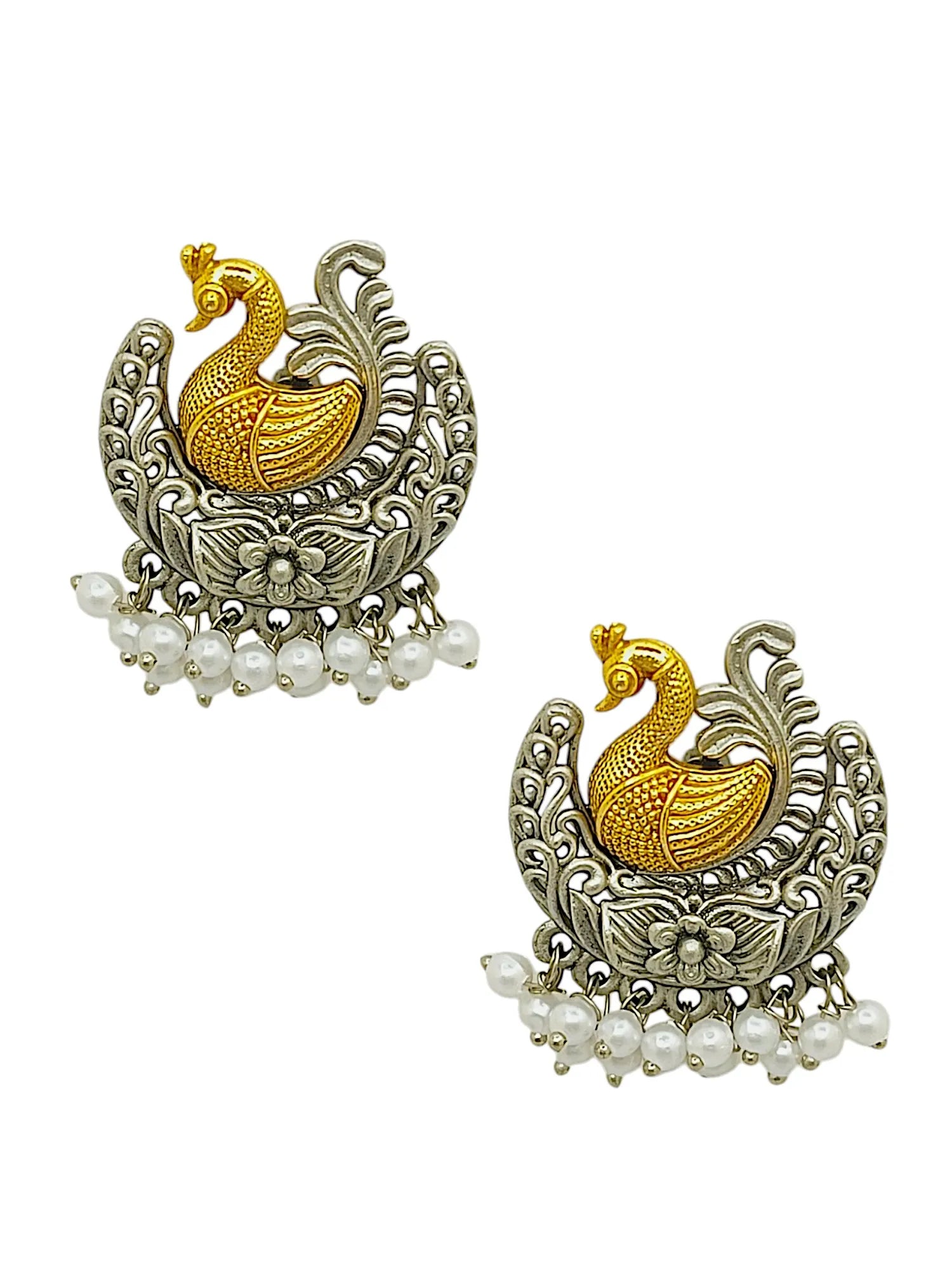 Peacock Shaped Drop Earrings
