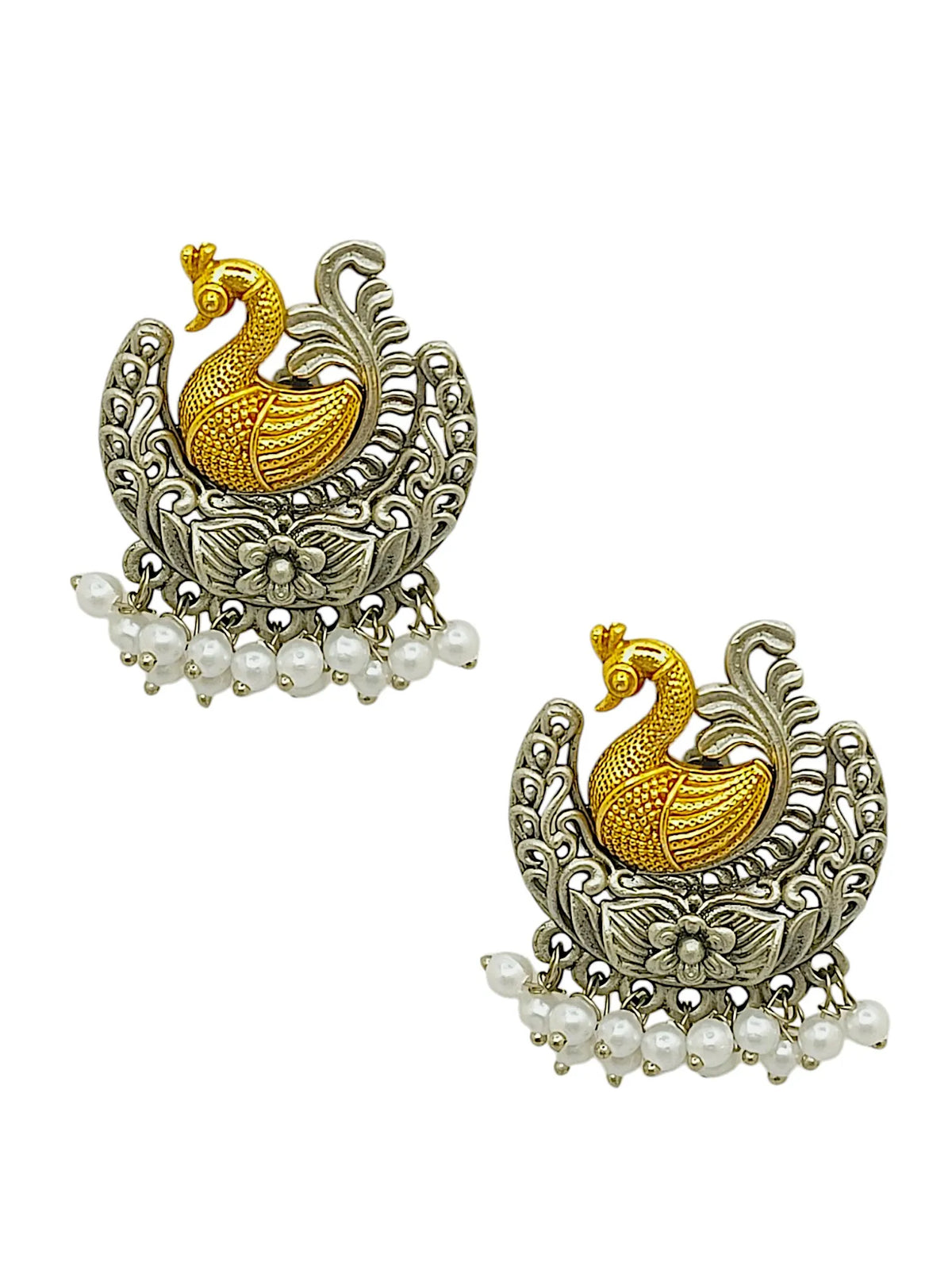 Peacock Shaped Drop Earrings
