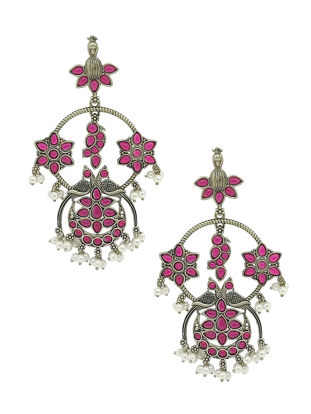Contemporary Floral Drop Earrings