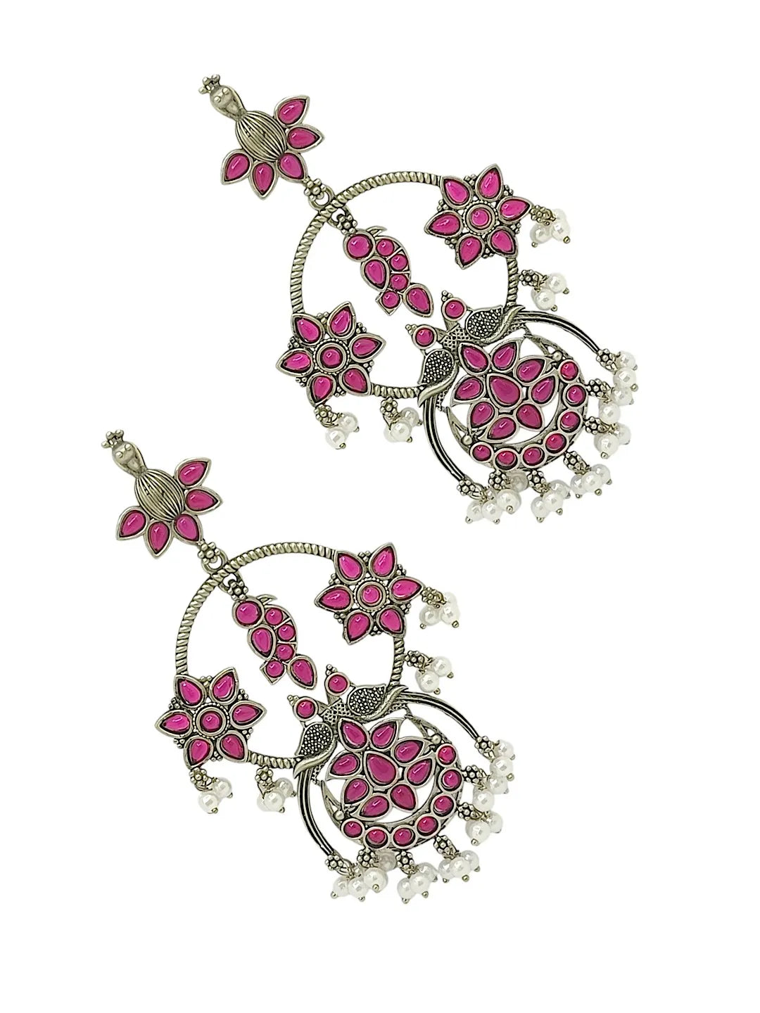 Contemporary Floral Drop Earrings