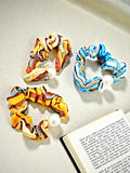 Set of 5 Printed Pearl Beaded Ponytail Holders