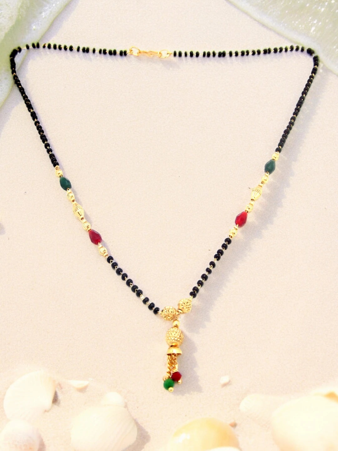 Red Green Beaded Mangalsutra