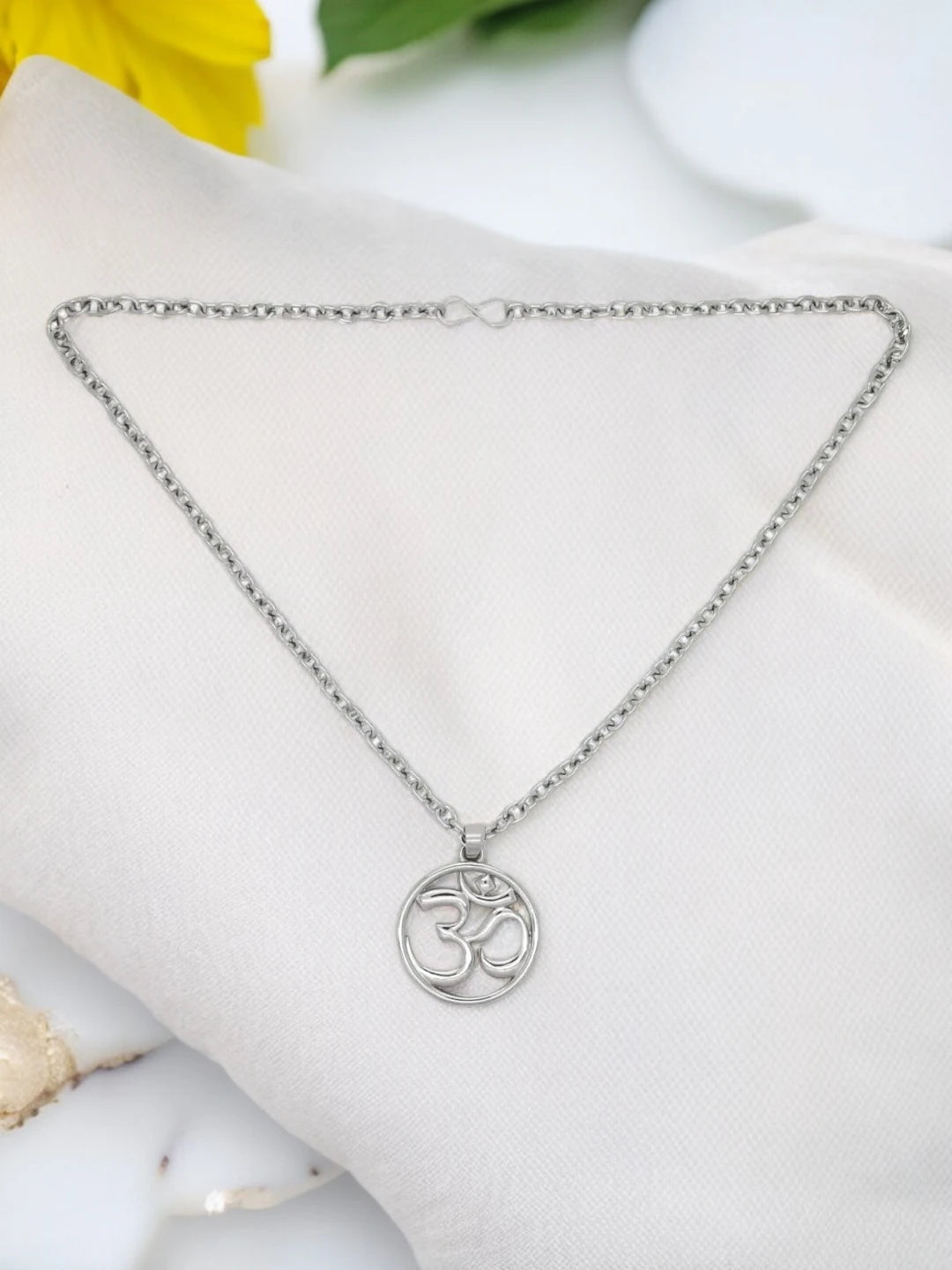 Silver Plated Om Chain