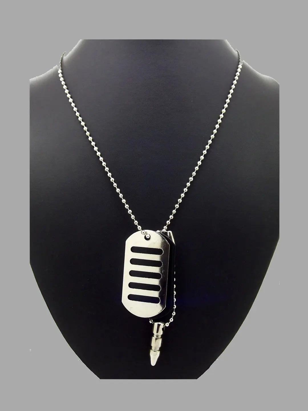 Military Bullet Tag Pendant Chain