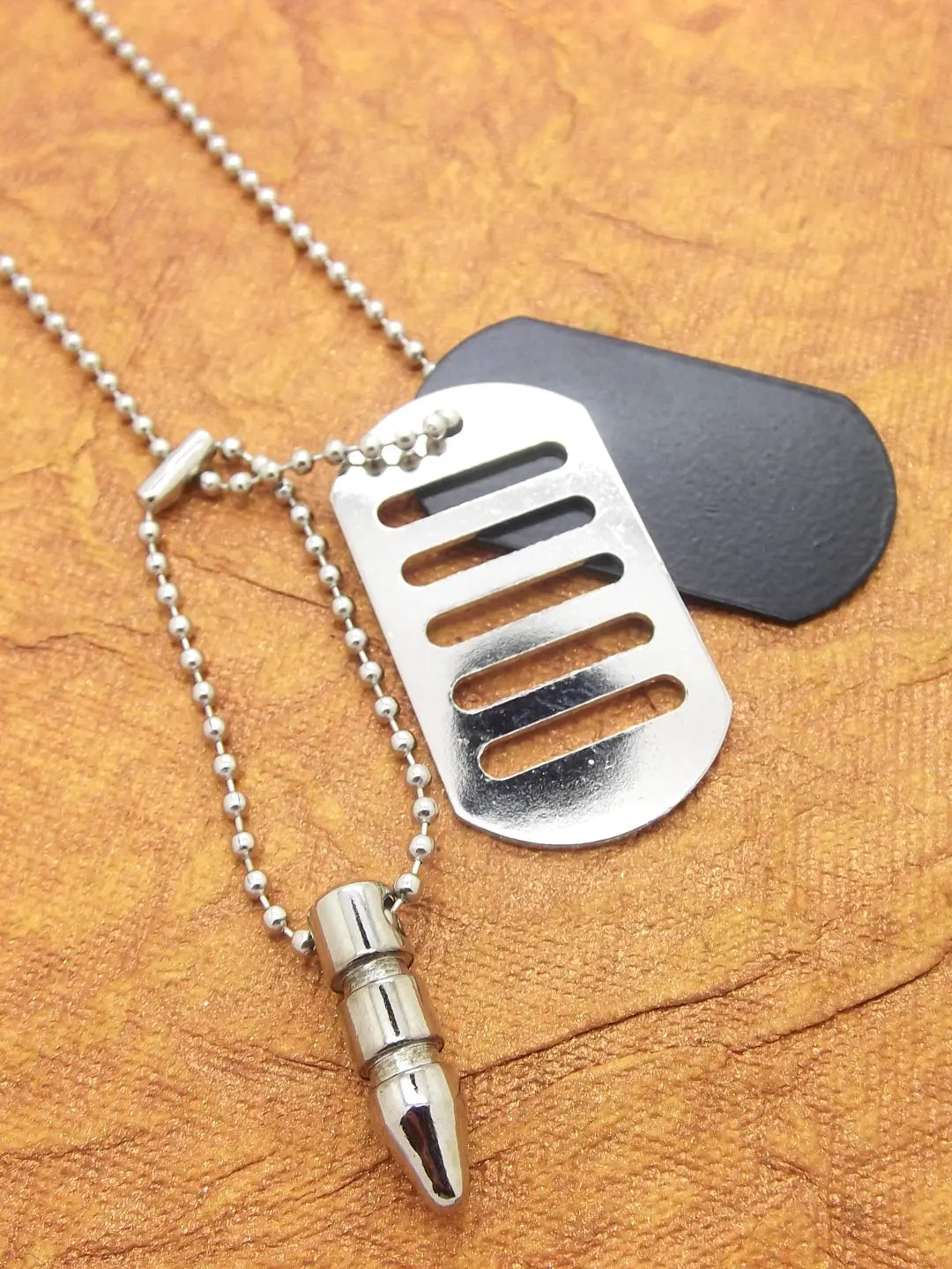 Military Bullet Tag Pendant Chain